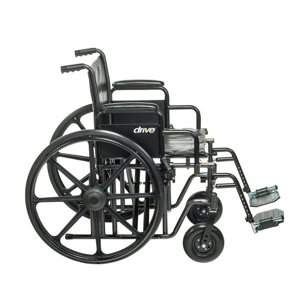 Drive Medical Sentra EC Heavy-Duty Wheelchair with Removable Desk Arms and Swing-Away Footrests