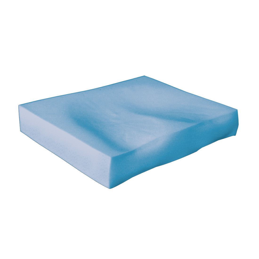 Basic T-Foam Wheelchair Cushion, Medium, Blue, 16"W x 2"H x 16"D, Black Polyknit Cover