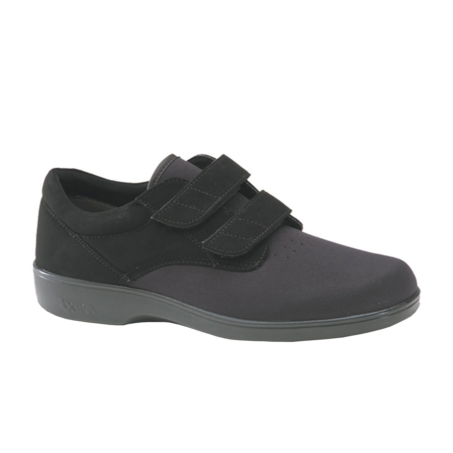 Stretchable Double-Strap Casual Shoes, Hook-Loop Closure, Black, Women's 2X-Wide, Size 9, 1 Pair/Pack