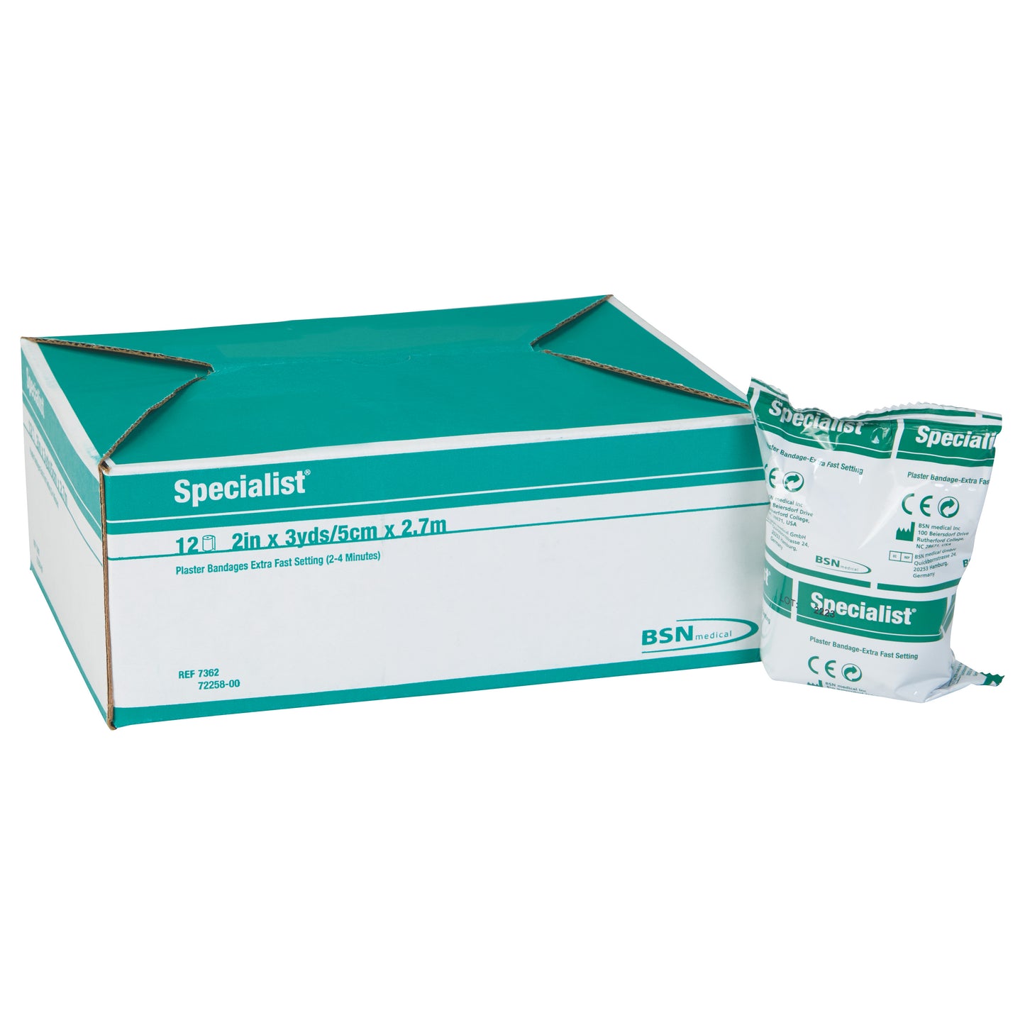 Specialist Plaster of Paris Bandages, Extra Fast Green, 2"W x 3 yds. L, 12 Roll/Box