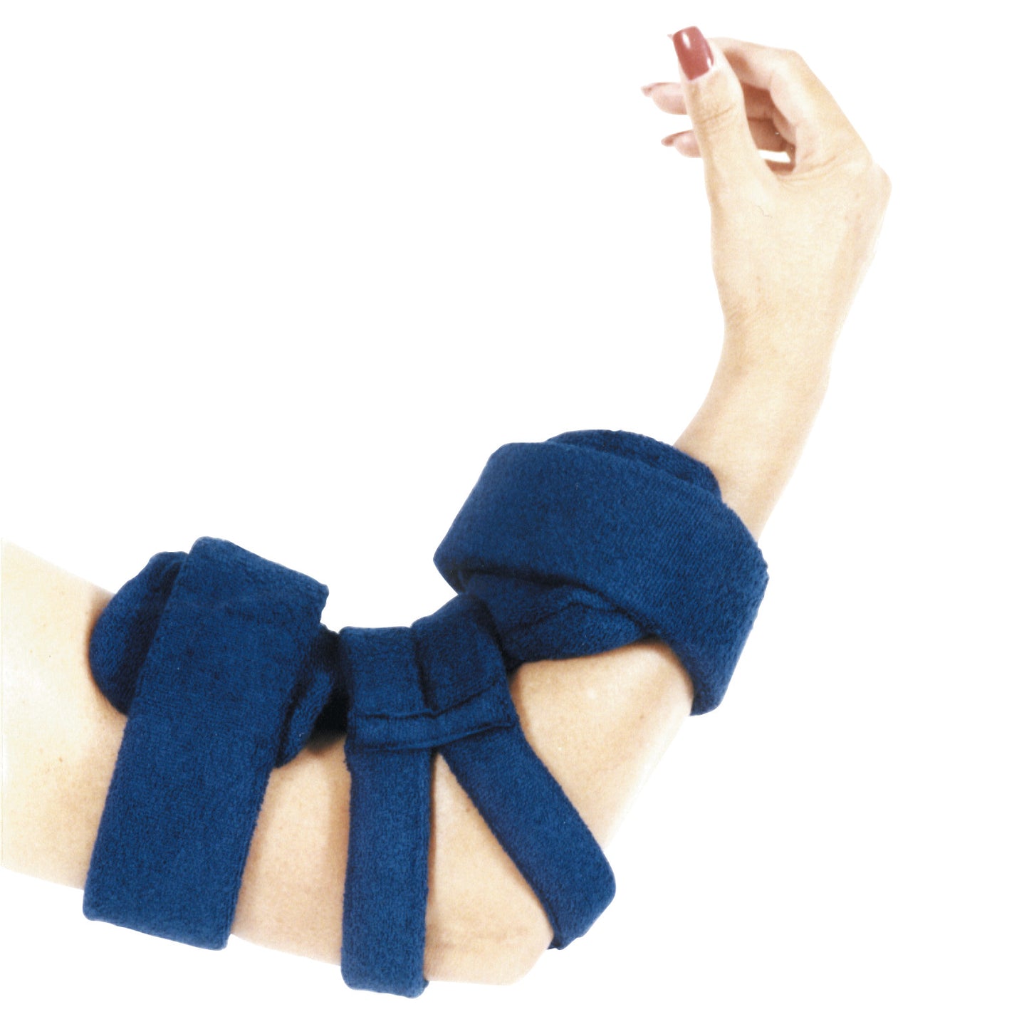 Adult Spring-Loaded Goniometer Elbow Orthosis, Terrycloth Cover, Navy