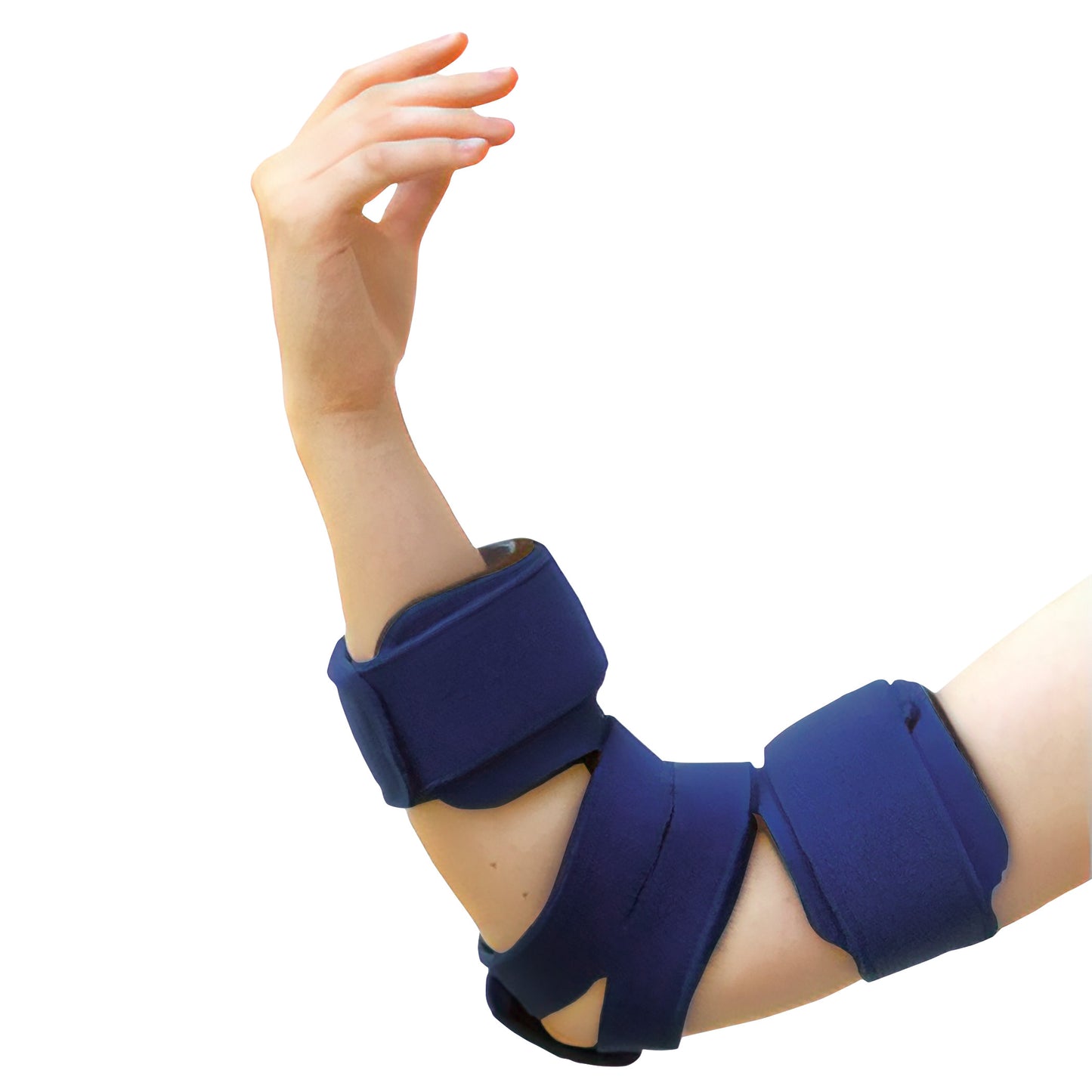 Adult Spring-Loaded Goniometer Elbow Orthosis, Comfyprene Cover, Dark Blue