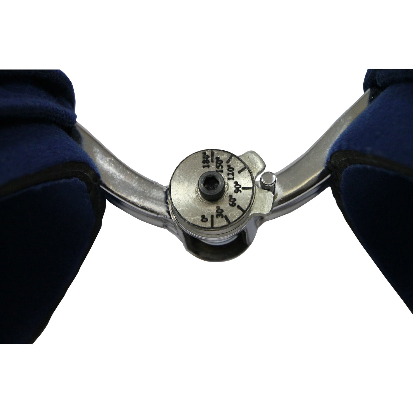Adult Small Spring-Loaded Goniometer Elbow and Full Hand Orthosis, Terrycloth, Navy