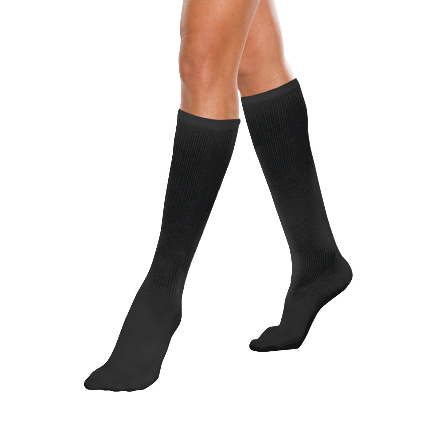 Core-Spun Support Socks, 30-40 mmHg, Black, Large, 1 Pair/Pack