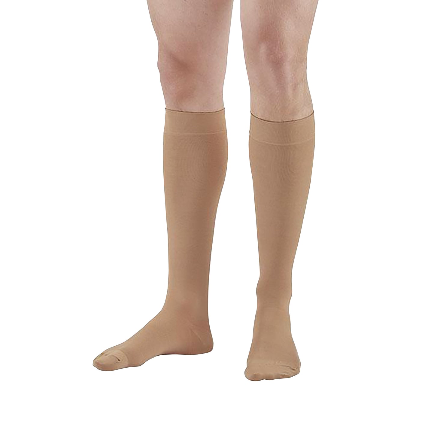 Medical Support Stocking, 15-20 mmHg, Large, Knee-Length, Closed Toe, Beige, 1 Pair/Pack