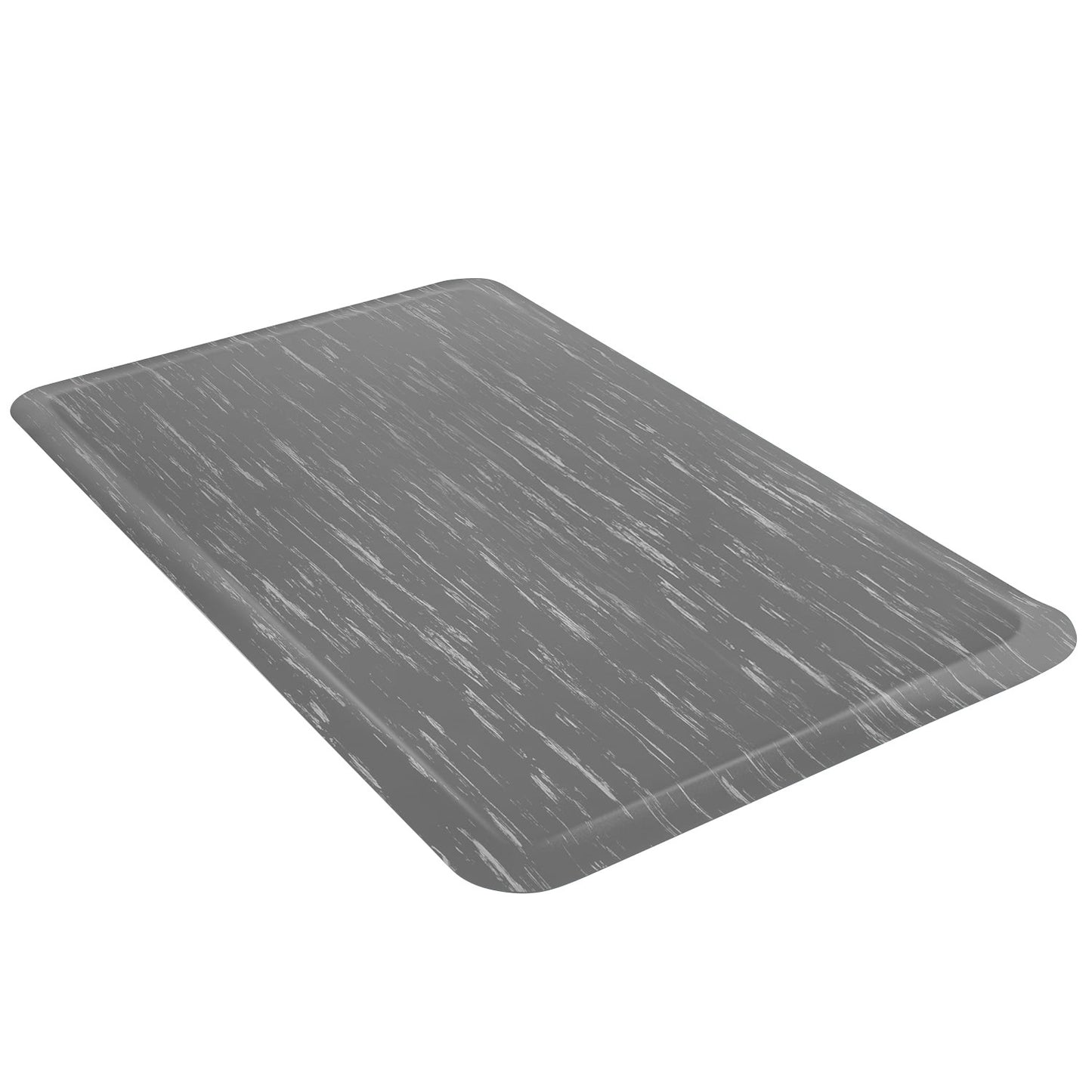Marble Style Rubber Anti-Fatigue Mat, 2'W x 3'L x 1"H, Grey