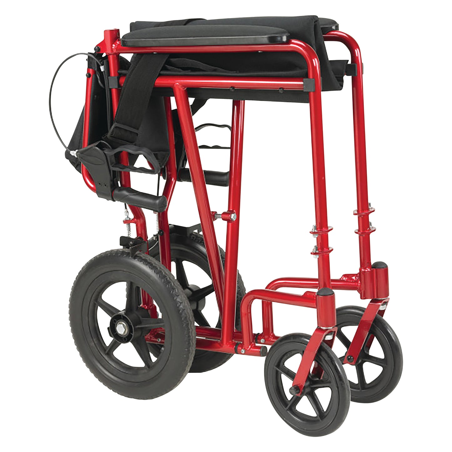 Expedition Transport Chair w/Loop Lock, 12" Rear Wheels, Red