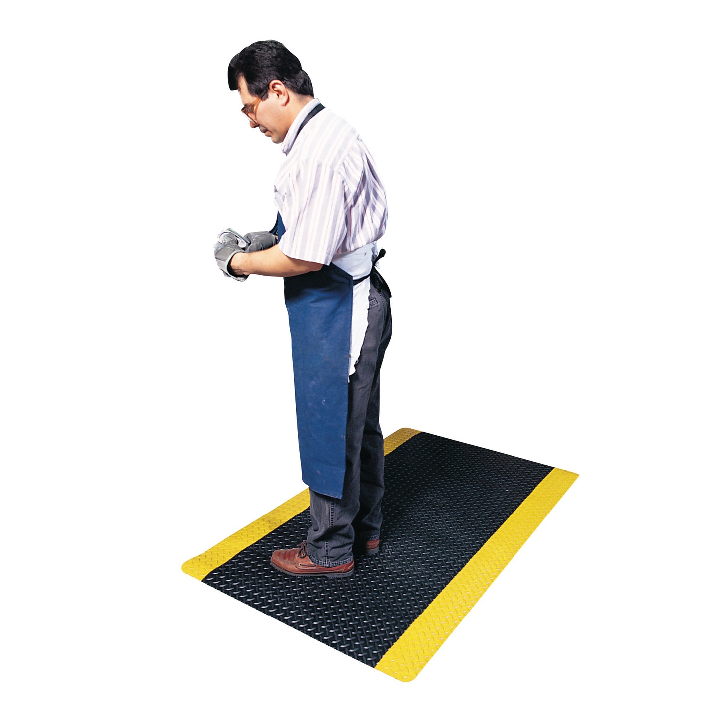 Saddle Trax Anti-Fatigue Mat, 3'W x 5'L, Black/Yellow