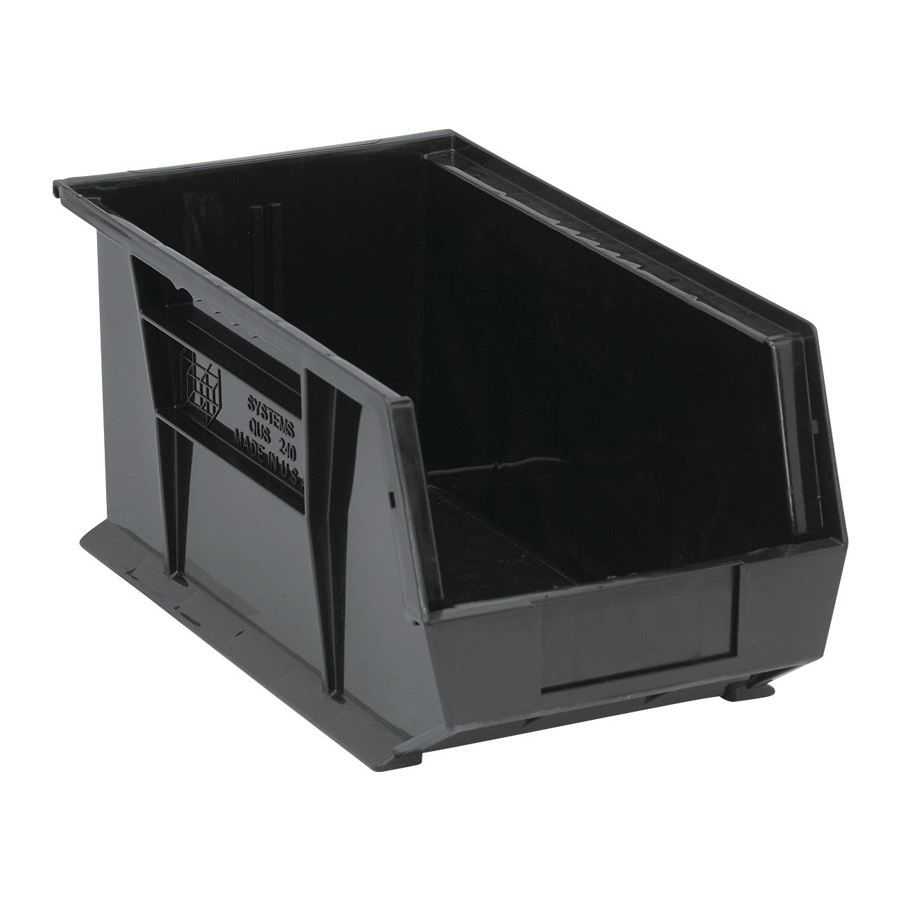 Ultra Stack and Hang Bin, Black, 8-1/4"W x 7"H x 14-3/4"D, 12/Case