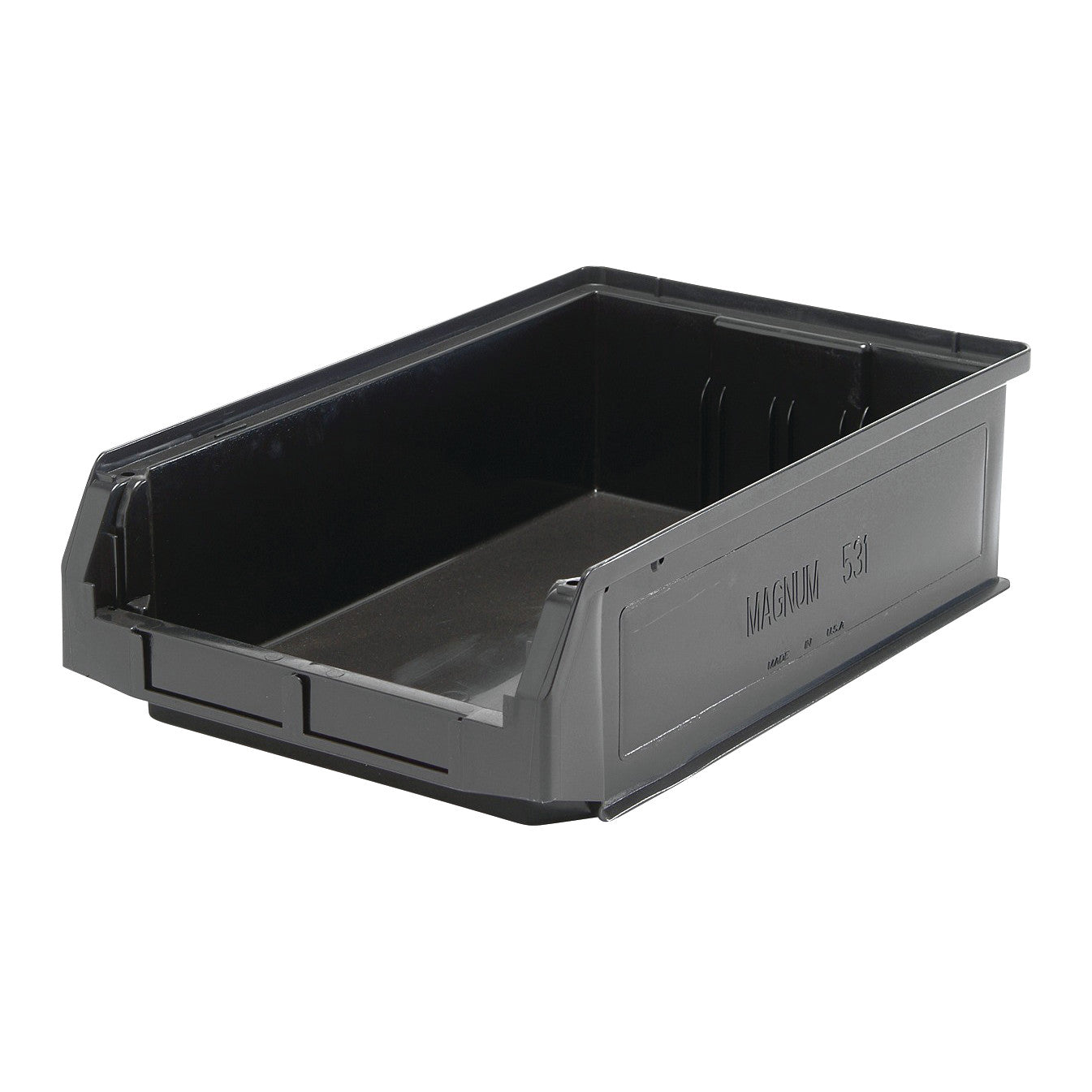 Ultra Hang and Stack Bin, Black, 12-3/8"W x 5-7/8"H x 19-3/4"D, 6/Case