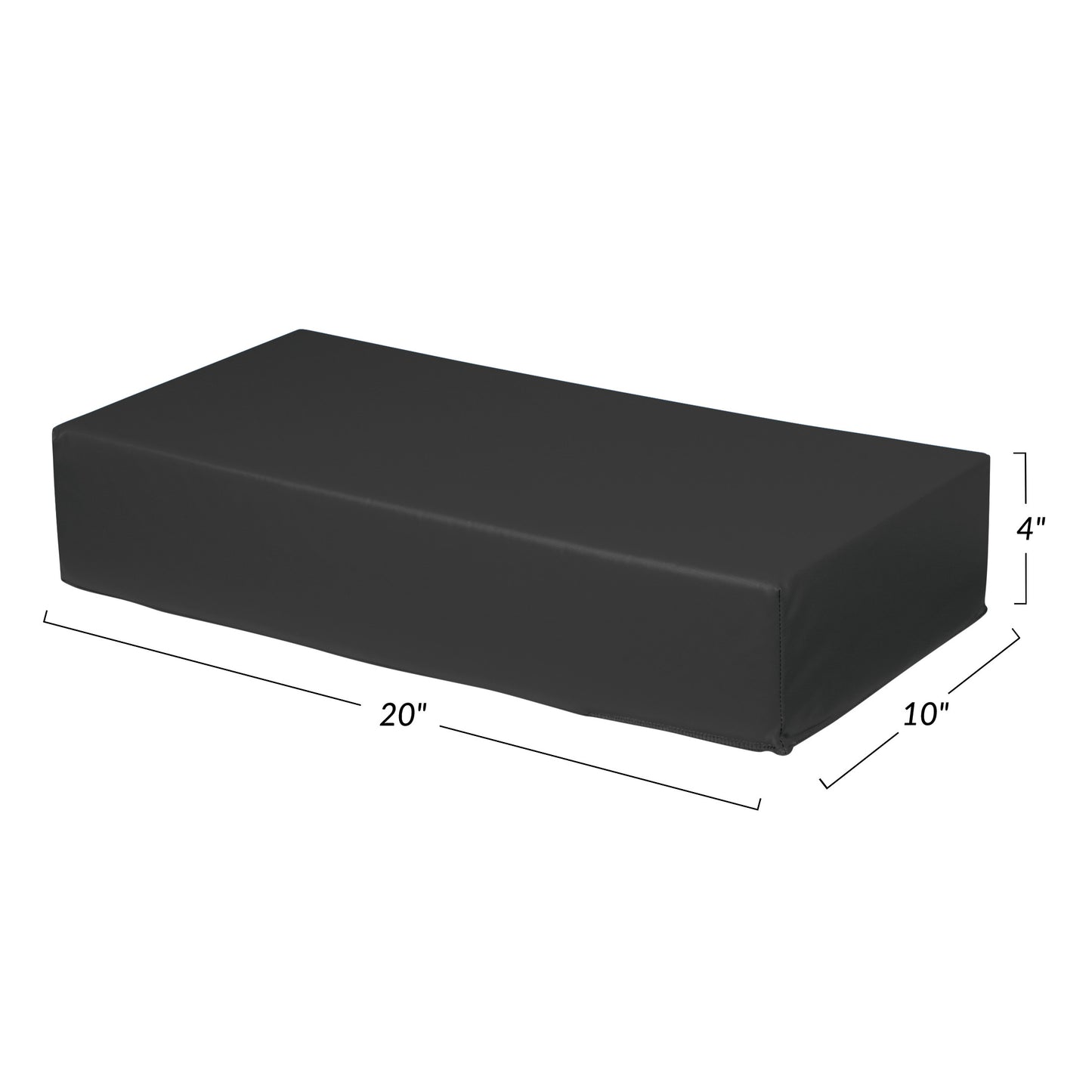 Vinyl-Covered Large Rectangle Positioner, 25"L, Conductive Black