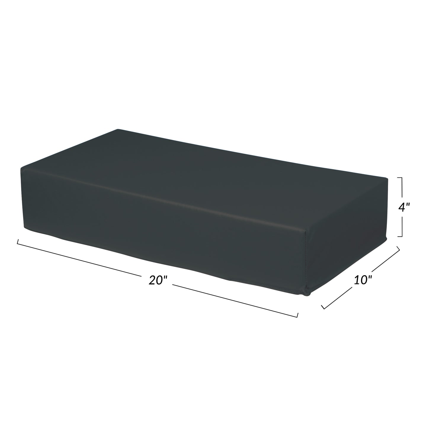Vinyl-Covered Large Rectangle Positioner, 20"L, Conductive Black