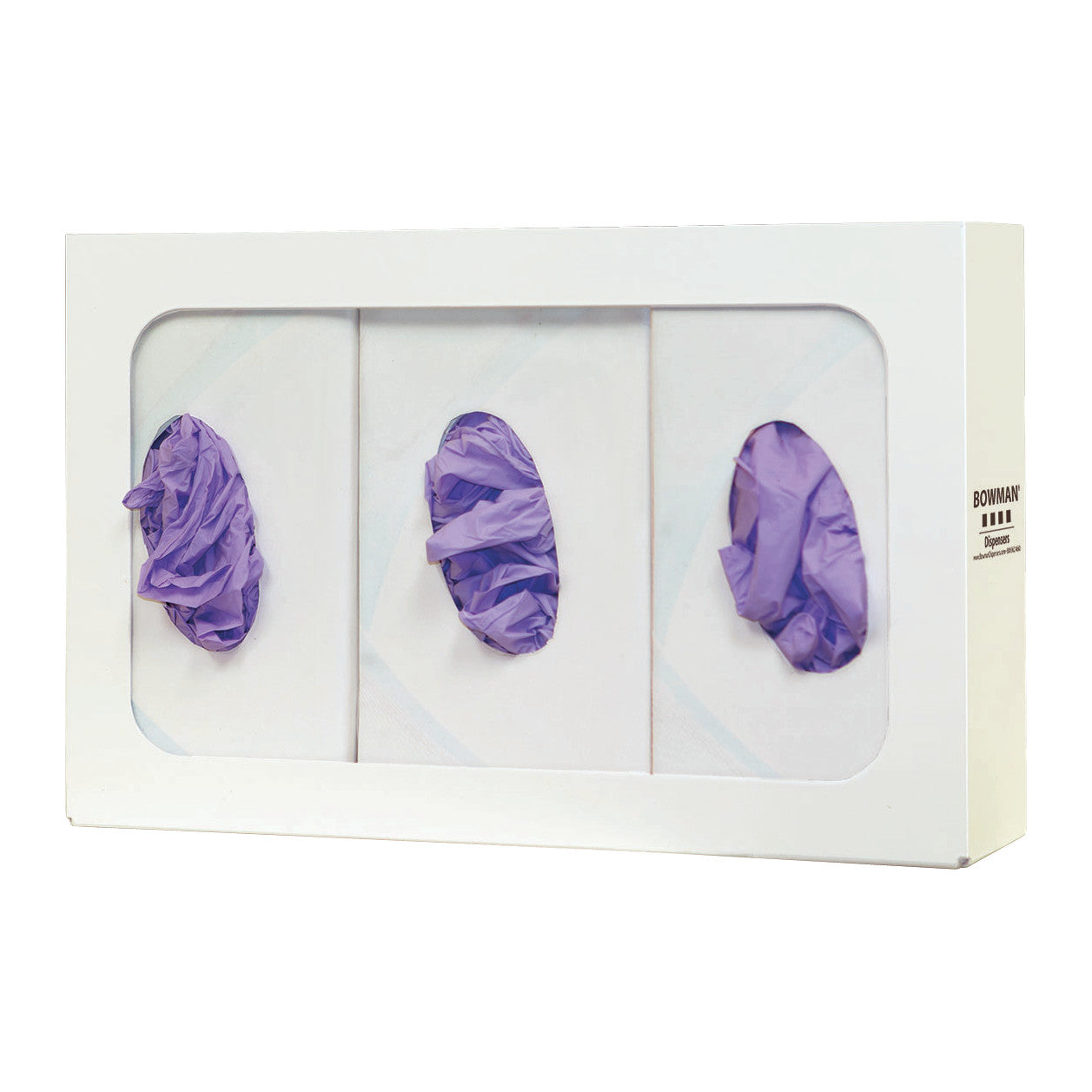 Basic Glove Box Dispenser, No Dividers, Powder-Coated Steel, Triple, 6/Case