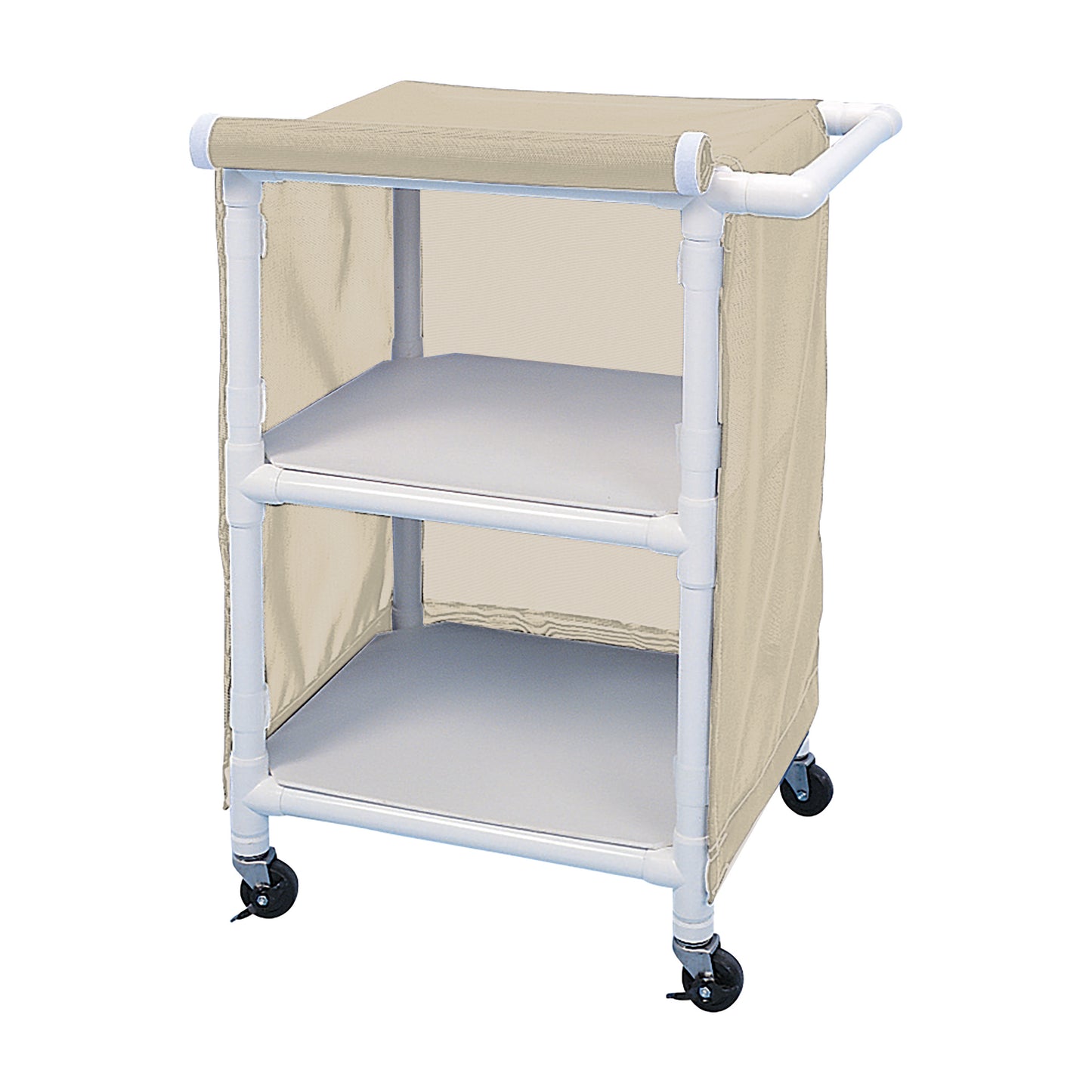 Linen Cart, Standard, 2 Shelves, 29-1/2"W x 41-3/4"H x 21-1/2"D, Putty