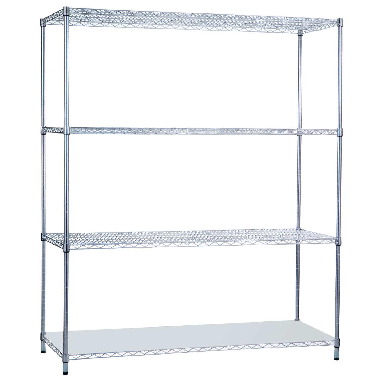 Wire Shelving with Solid Bottom, 60"W x 72"H x 18"D
