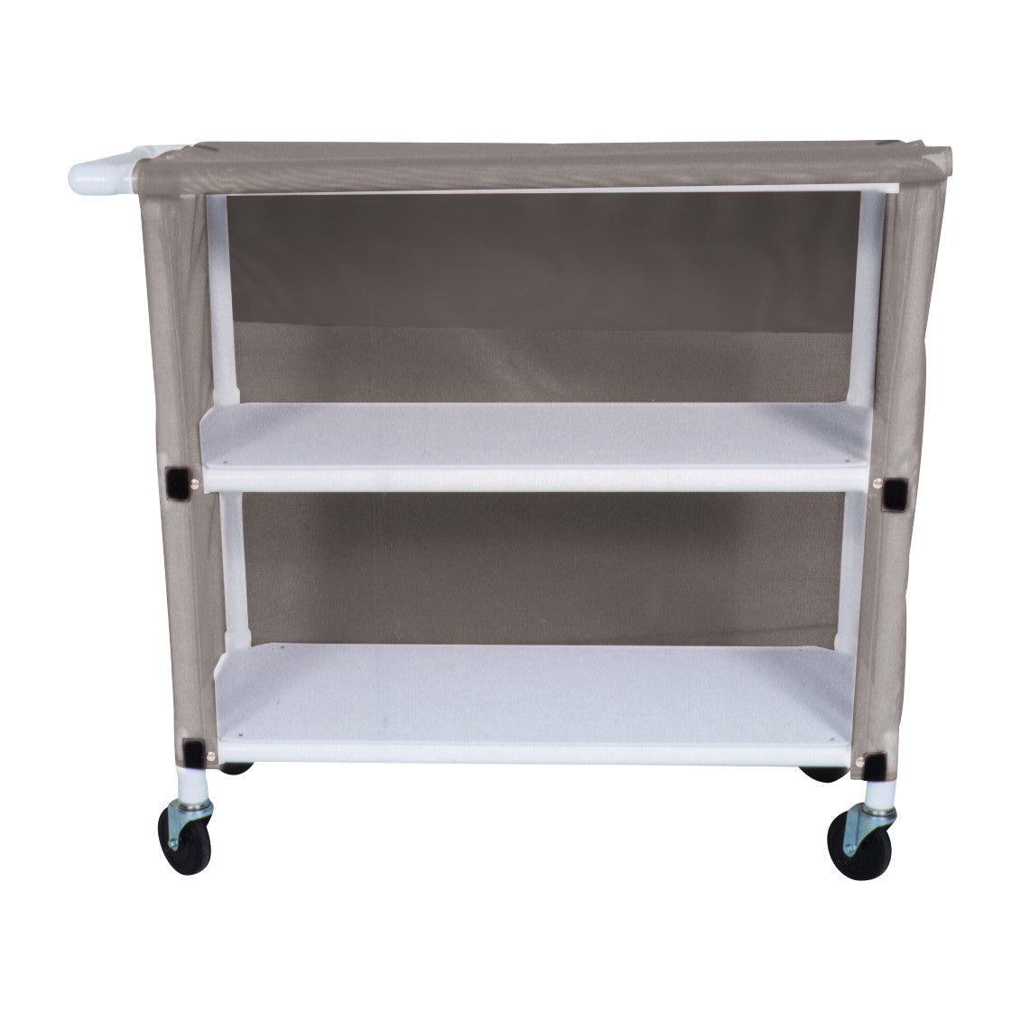 MRI PVC Linen Cart, 2 Shelves, Mesh Cover, Grey
