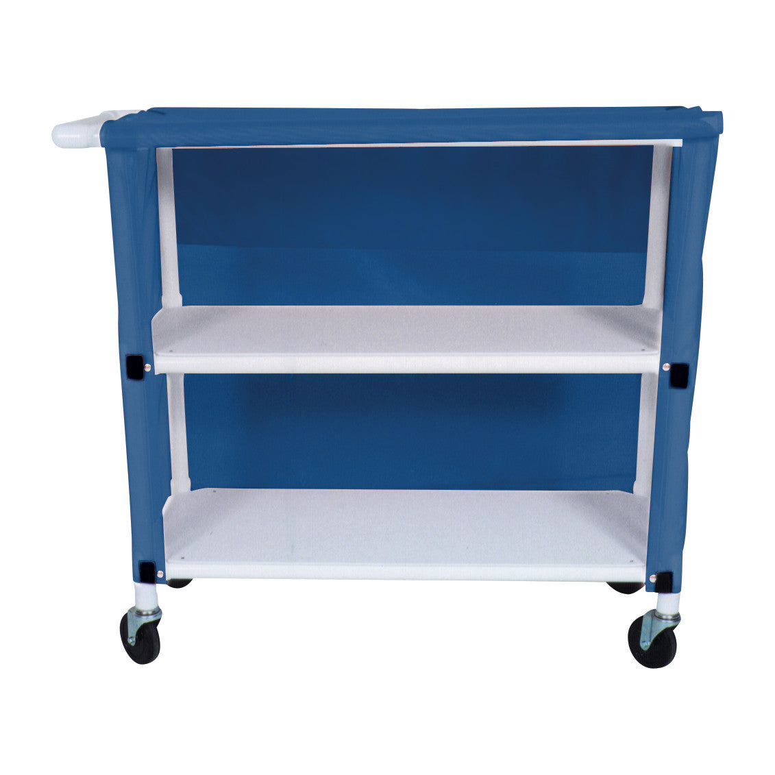 MRI PVC Linen Cart, 2 Shelves, Mesh Cover, Navy