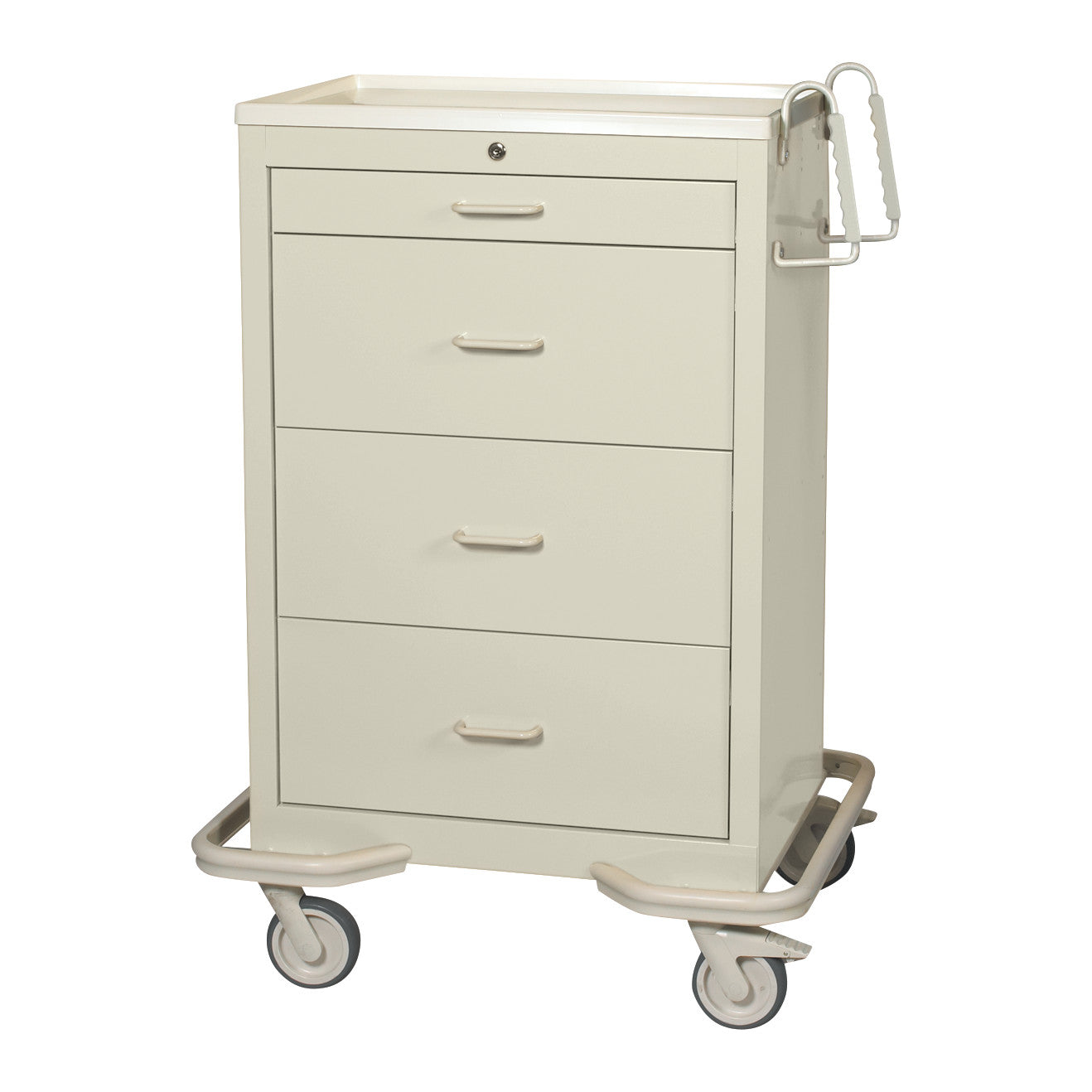 Standard Series 4-Drawer Isolation Cart, Key Lock, Two-Tone Beige