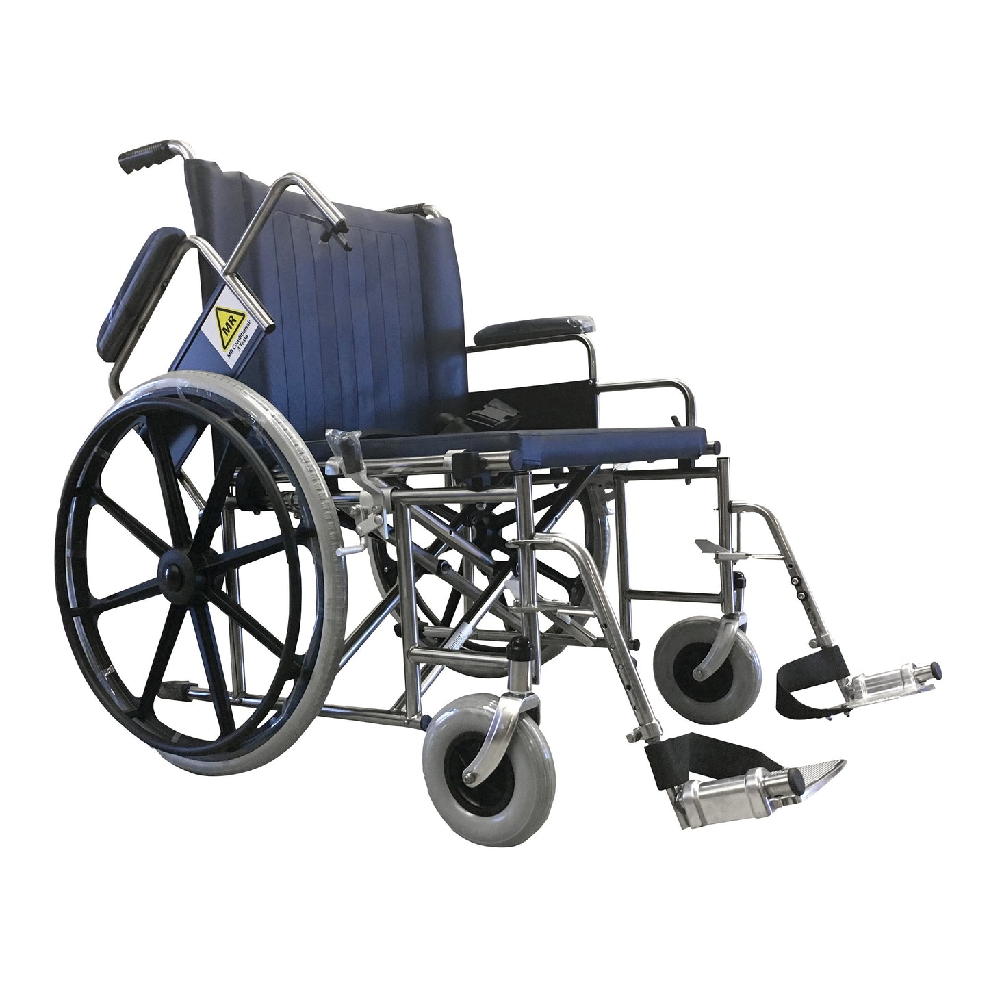 Nonmagnetic MRI Wheelchair with Removable Desk Arms and Swing-Away Footrests, 26"W x 20"D