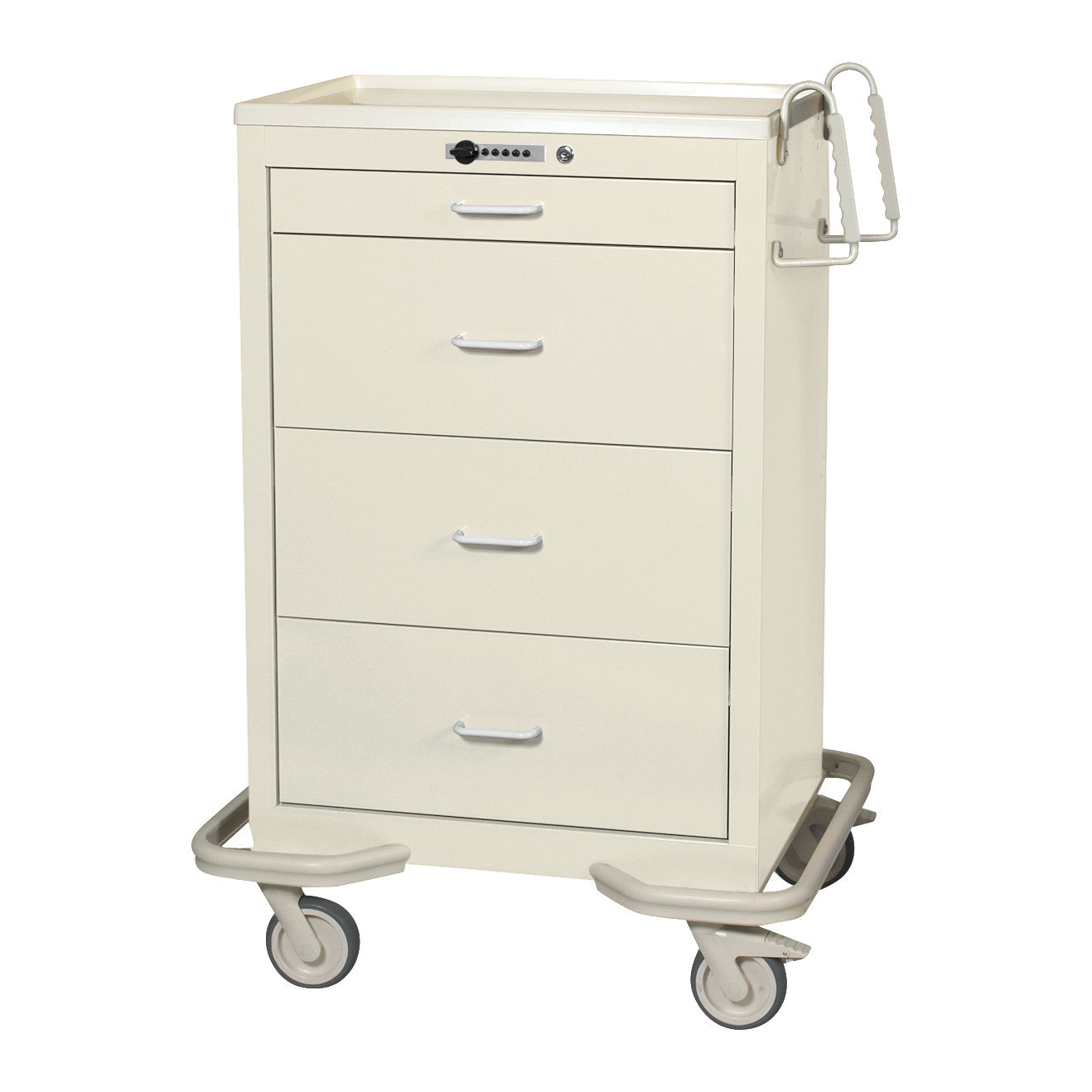 Standard Series 4-Drawer Isolation Cart, Push-Button Lock, Two-Tone Beige