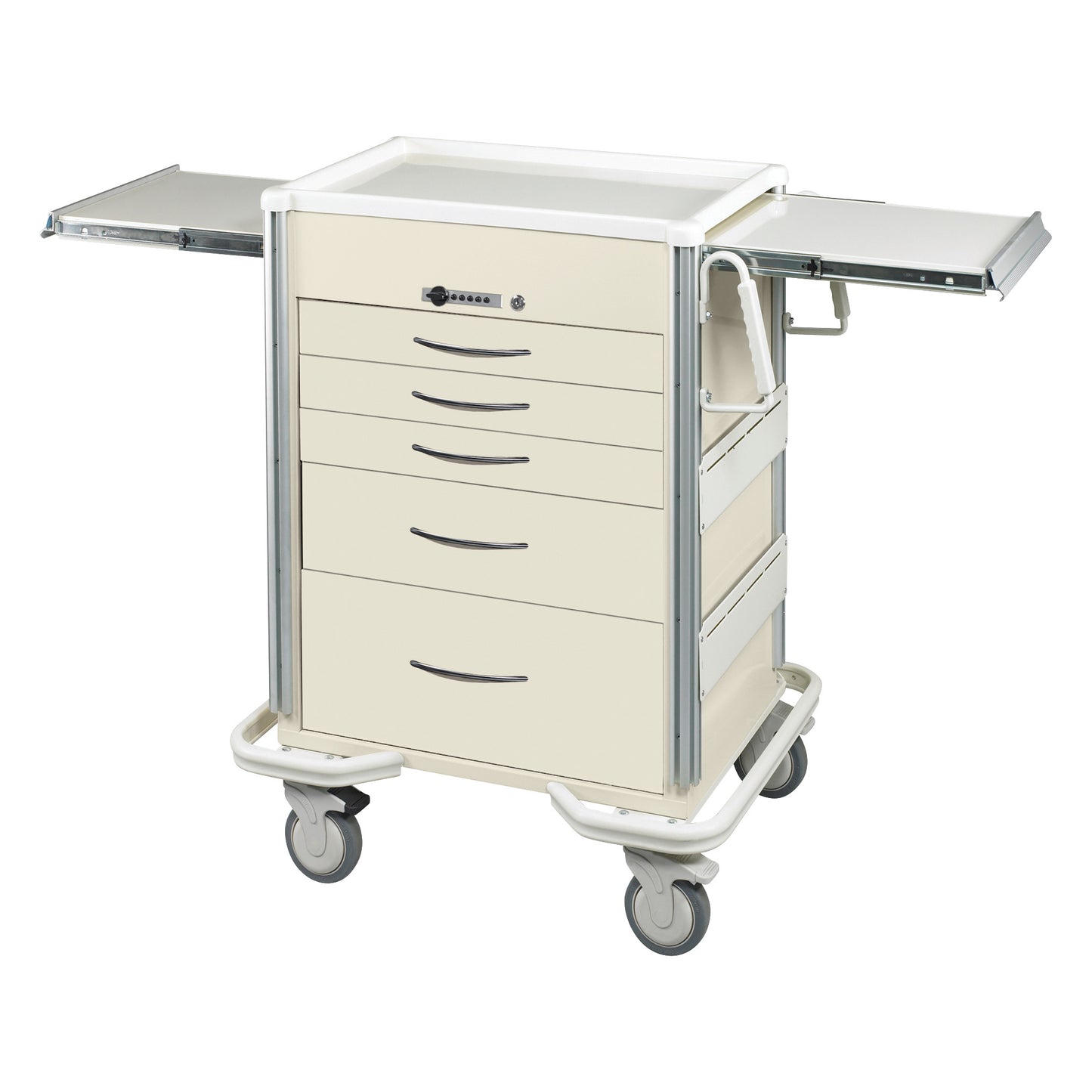 Select Series 5-Drawer Anesthesia/Procedure Cart, Push-Button Lock, Solid Beige