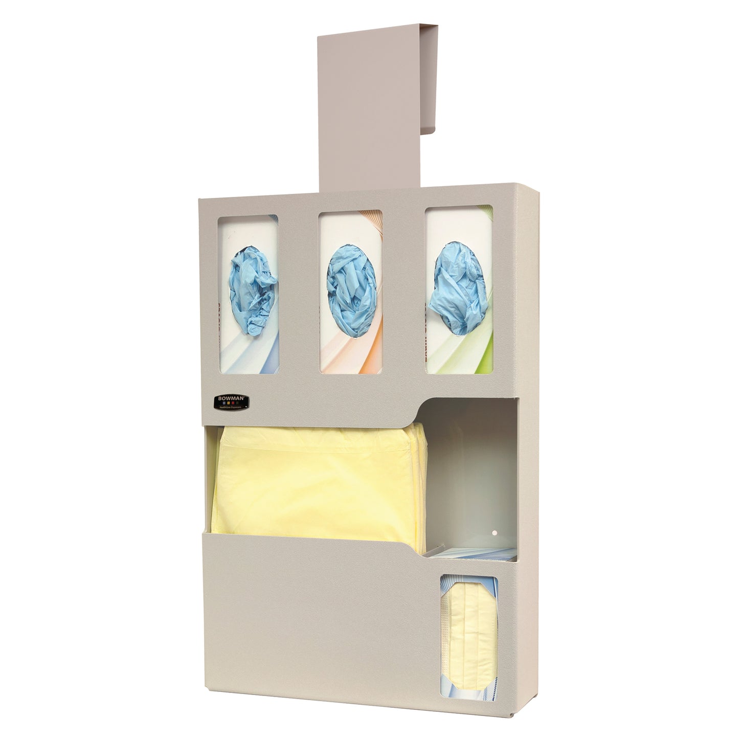 Isolation Station, 4-1/2"D, Tri-Glove, With Door Hanger, Beige ABS