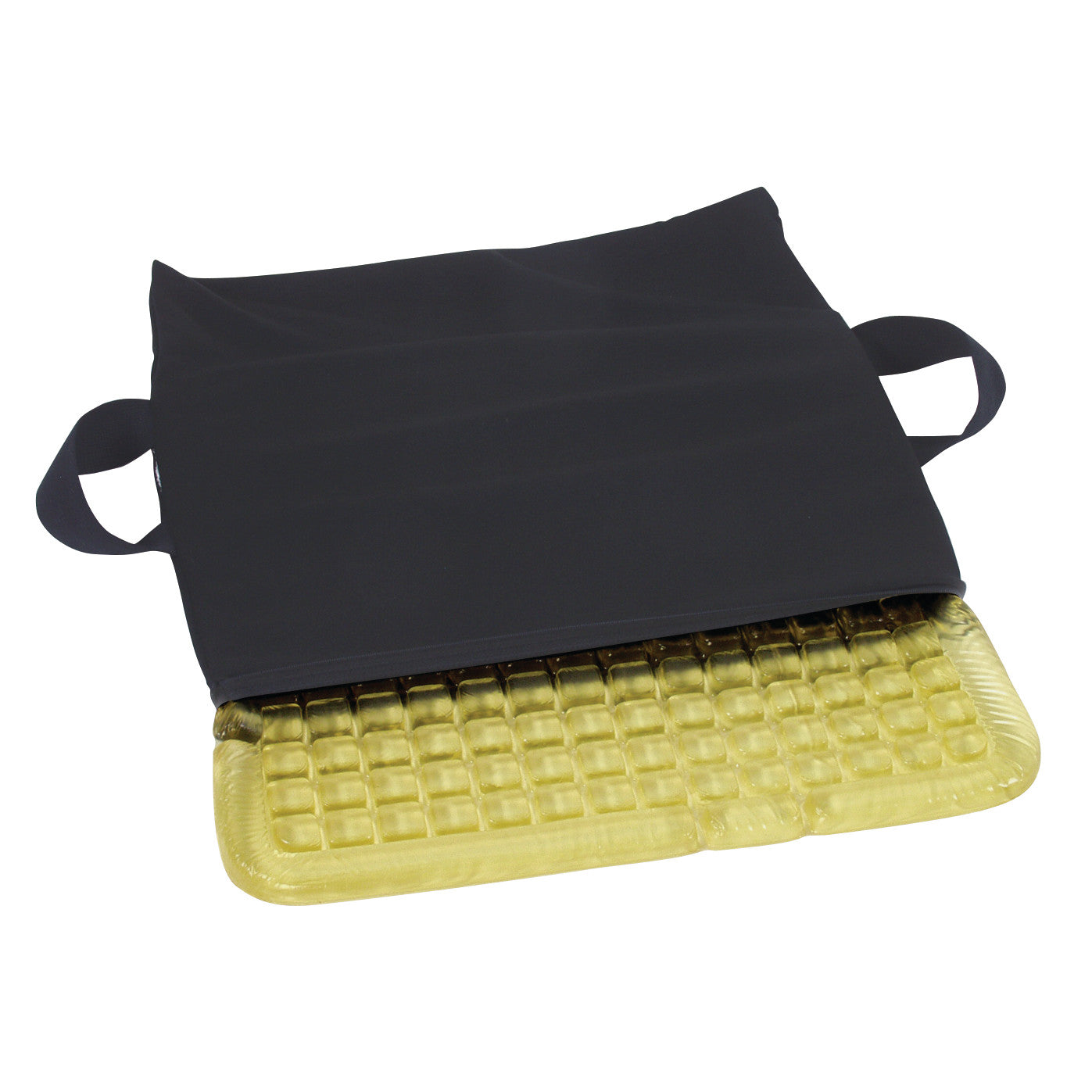 Checkerboard T-Gel Wheelchair Cushion, Black Stretch Polyknit Cover, 18"W x 5/8"H x 16"D