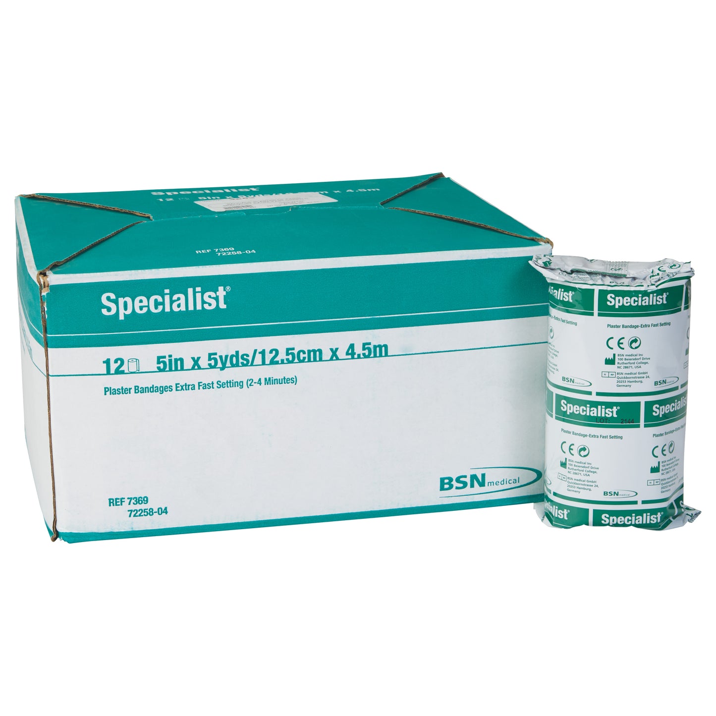 Specialist Plaster of Paris Bandages, Extra Fast Green, 5"W x 5 yds. L, 12 Roll/Box