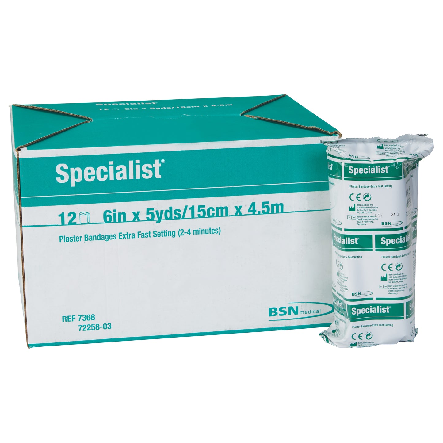 Specialist Plaster of Paris Bandages, Extra Fast Green, 6"W x 5 yds. L, 12 Roll/Box