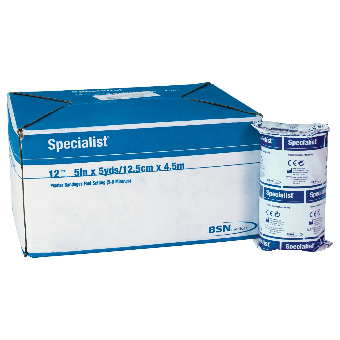 Specialist Plaster of Paris Bandages, Fast Blue, 5"W x 5 yds. L, 12 Roll/Box