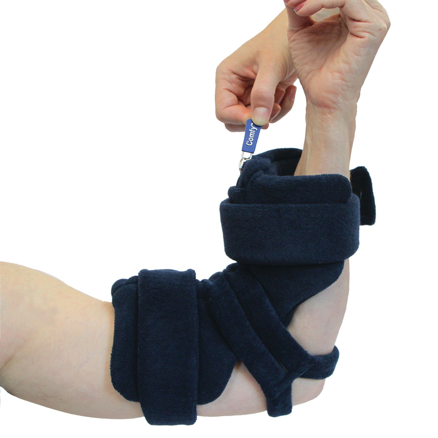 Adult Locking Elbow Orthosis, Terrycloth Cover, Navy