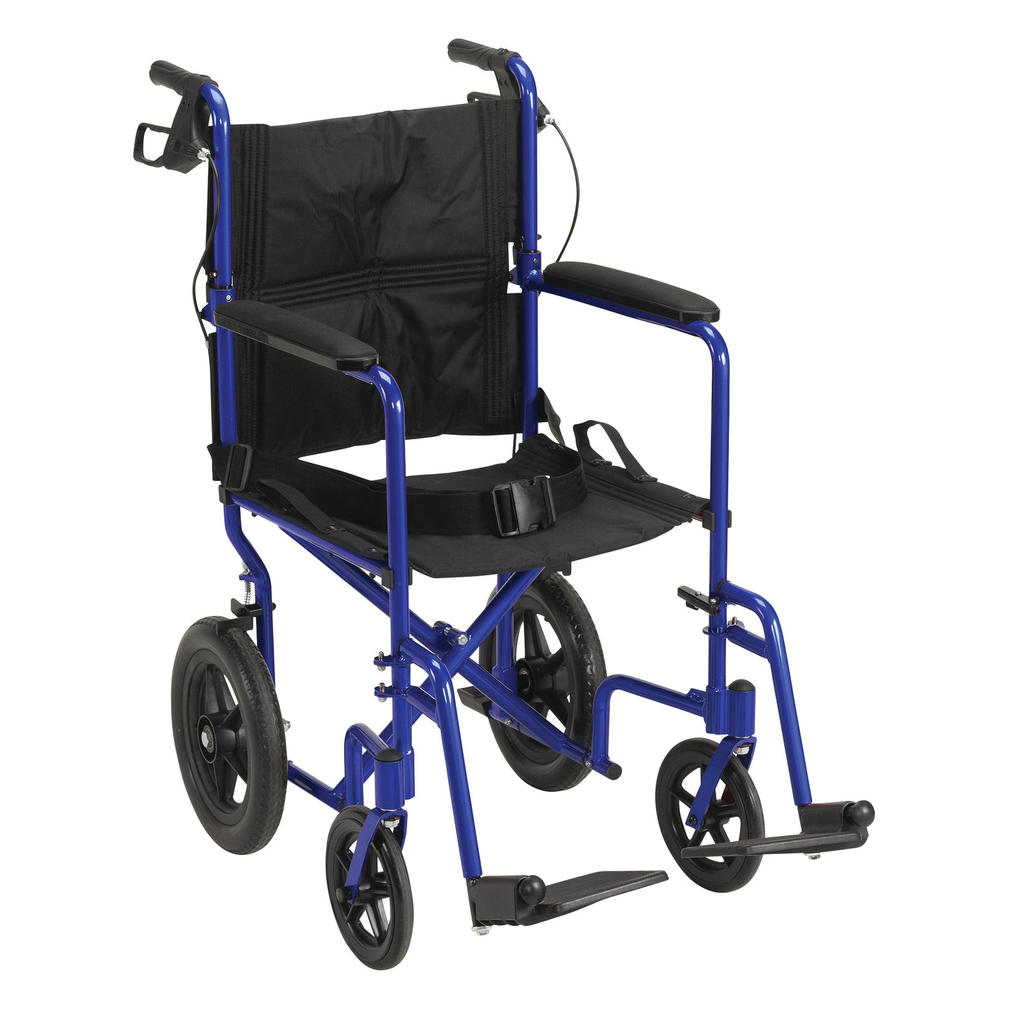Expedition Transport Chair w/Loop Lock, 12" Rear Wheels, Blue