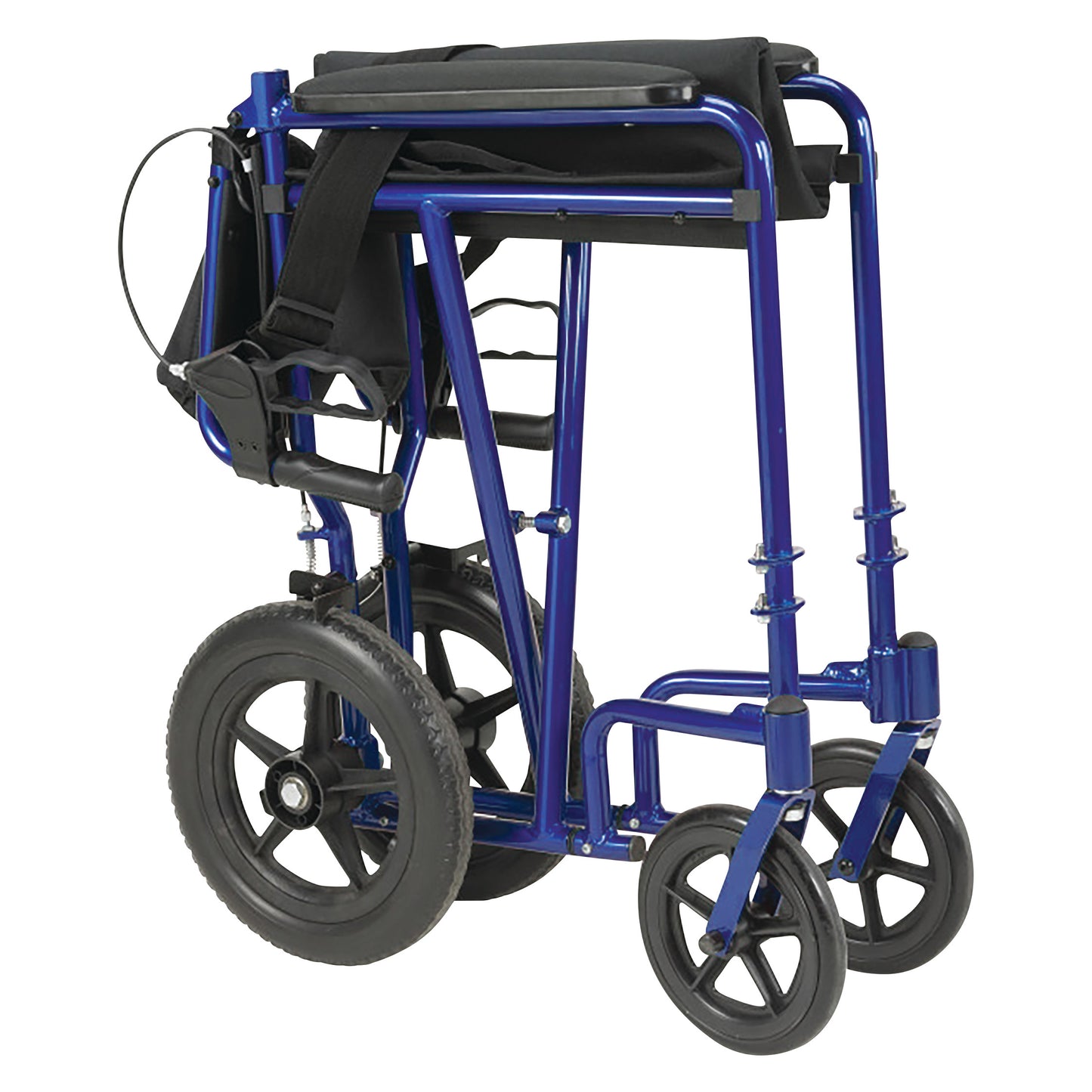 Expedition Transport Chair w/Loop Lock, 12" Rear Wheels, Blue