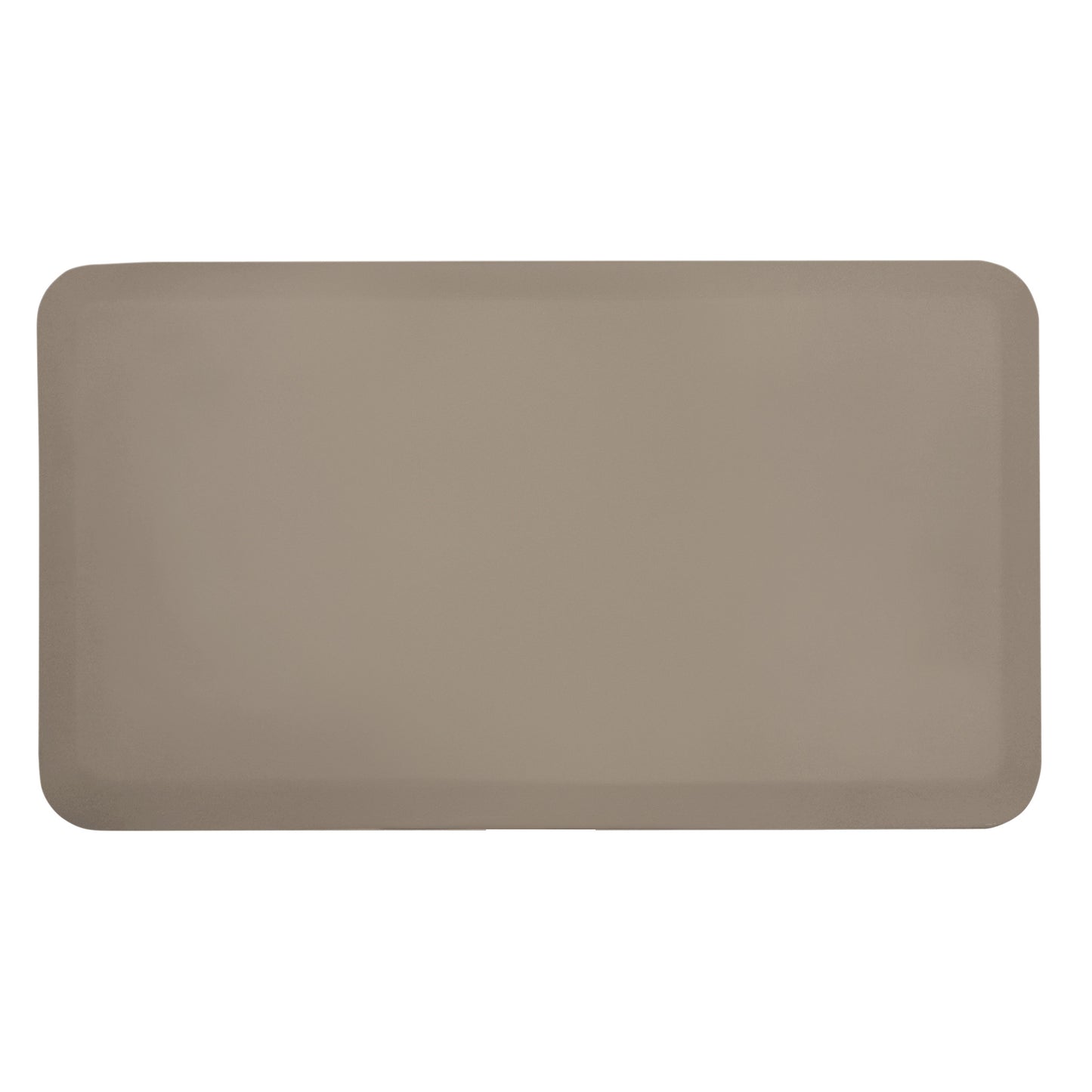 GelPro NewLife EcoPro Anti-Fatigue Mat in taupe, featuring a rectangular shape with rounded corners on a plain background.