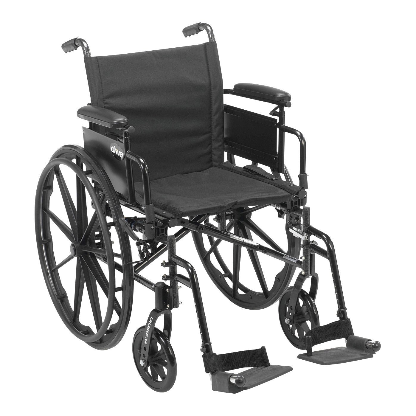 Drive Medical Cruiser X4 Wheelchair with Full Arms and Elevating Leg Rests