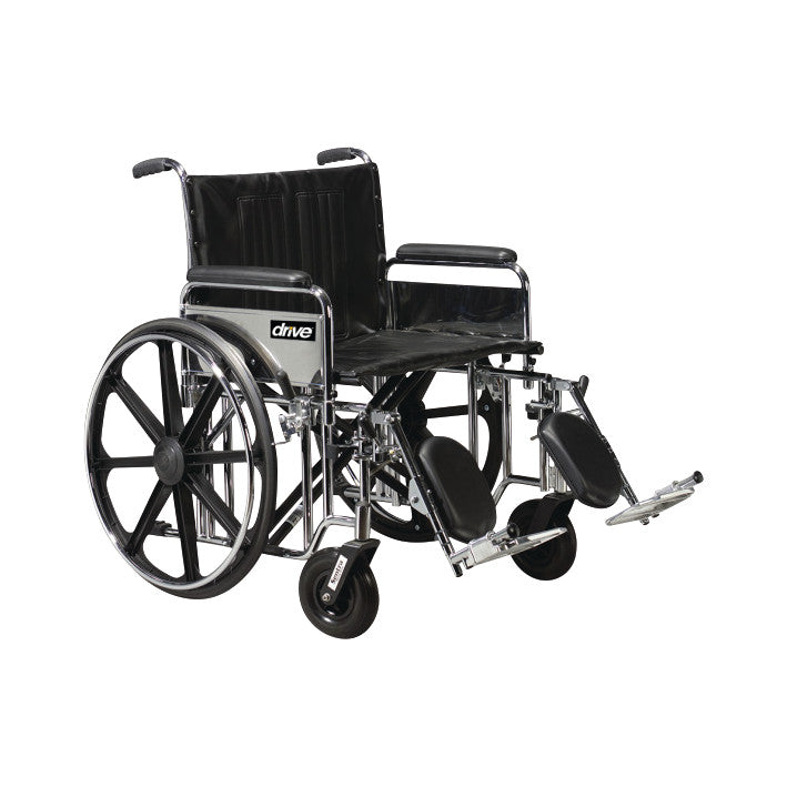 Sentra EC Heavy-Duty Wheelchair with Full Arms and Elevating Leg Rests, 20"W x 18"D