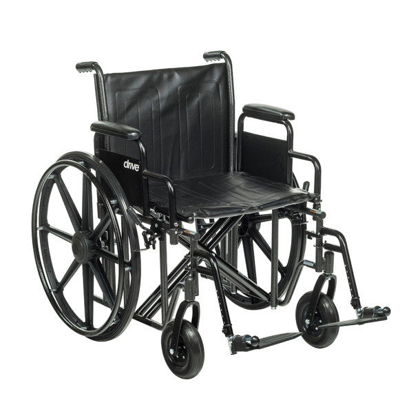 Sentra EC Heavy-Duty Wheelchair with Removable Desk Arms and Swing-Away Footrests, 24"W x 18"D