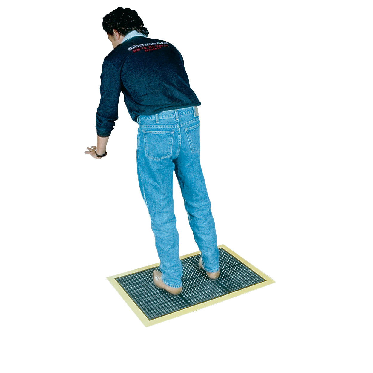 Ortho Stand Anti-Fatigue Mat, 3'W x 4'L x 1/2"H, Black/Yellow
