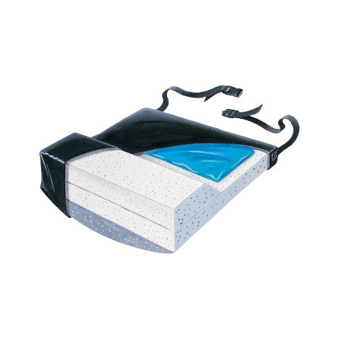 SkiL-Care™ Gel-Foam Anti-Thrust Wheelchair Cushion with Firm Base