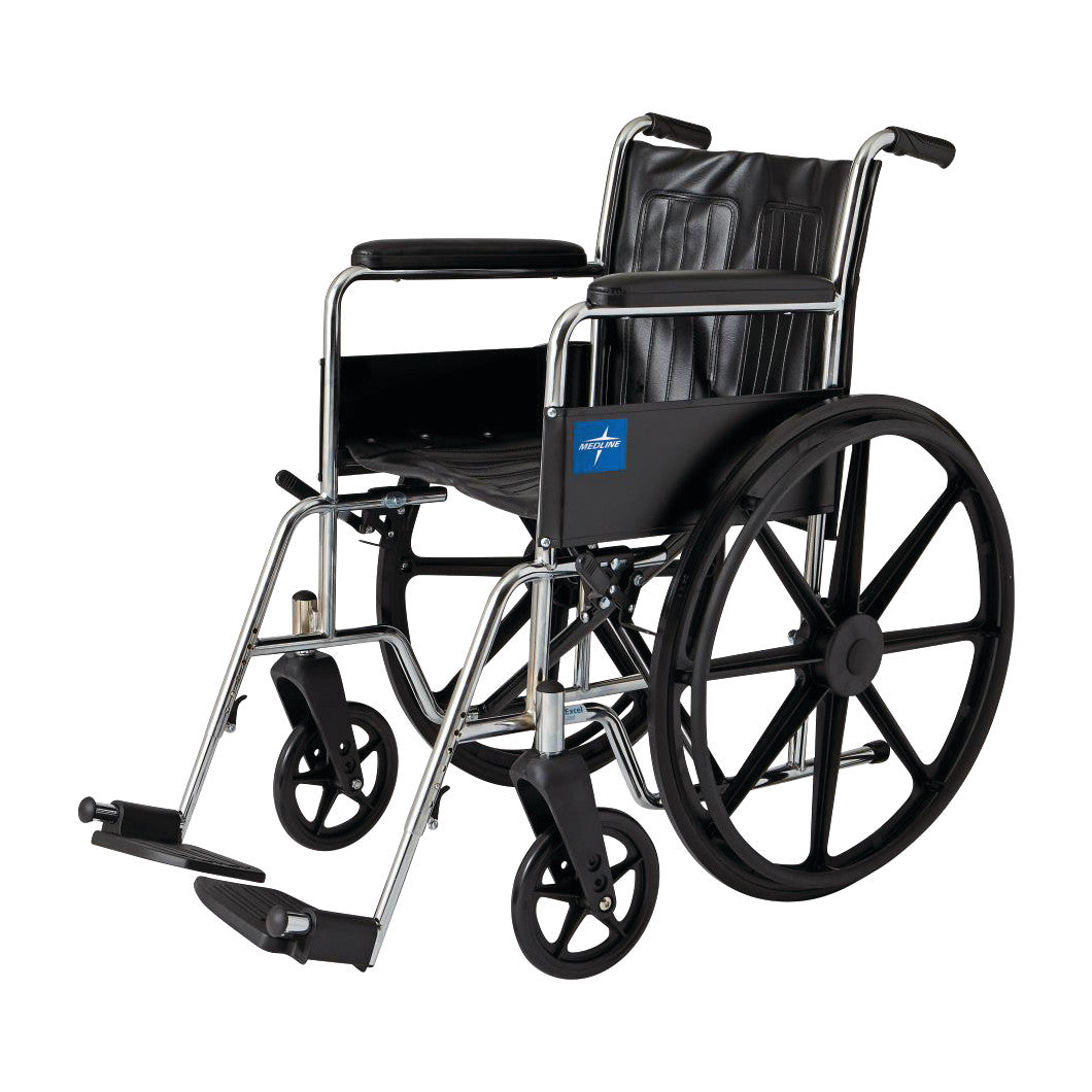 Excel 2000 Wheelchair with Fixed Full-Length Arms and Fixed Footrests
