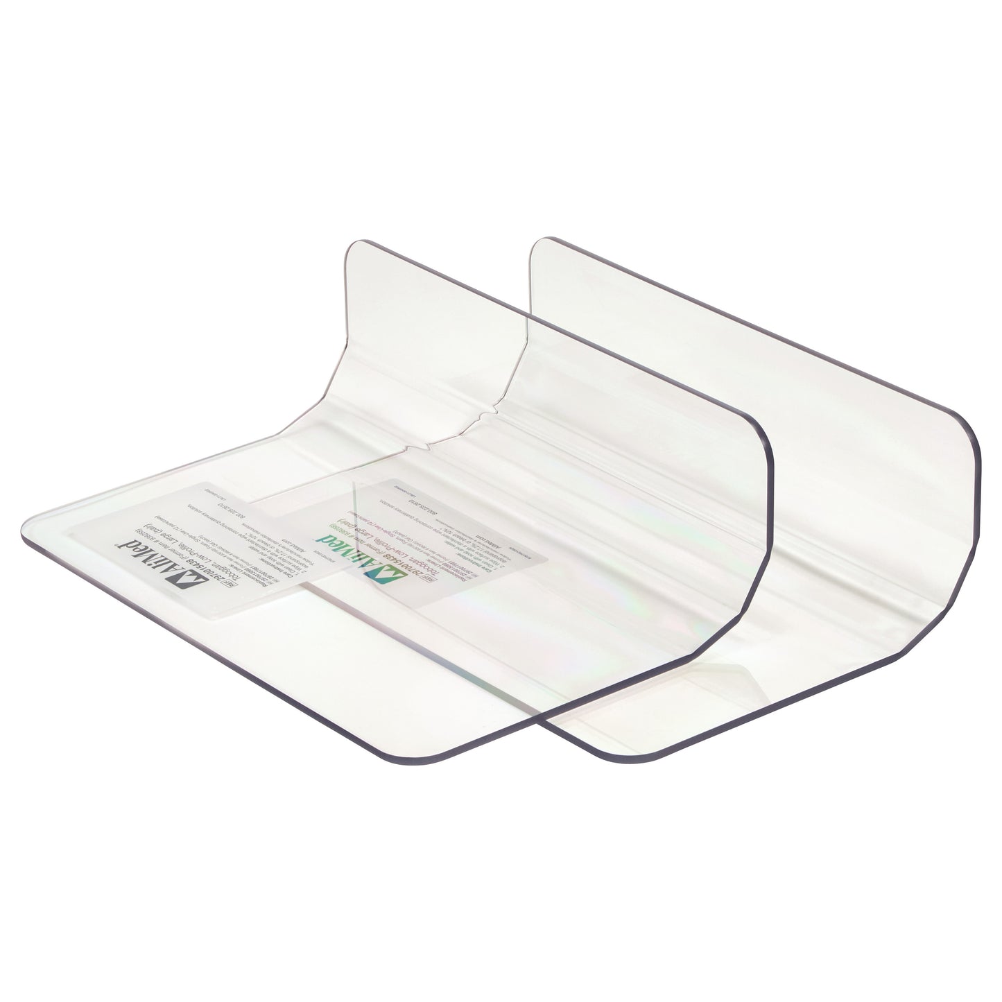 AliMed Low-Profile Toboggan Arm/Leg Guard, a transparent curved device designed to secure limbs, resting on a white surface.