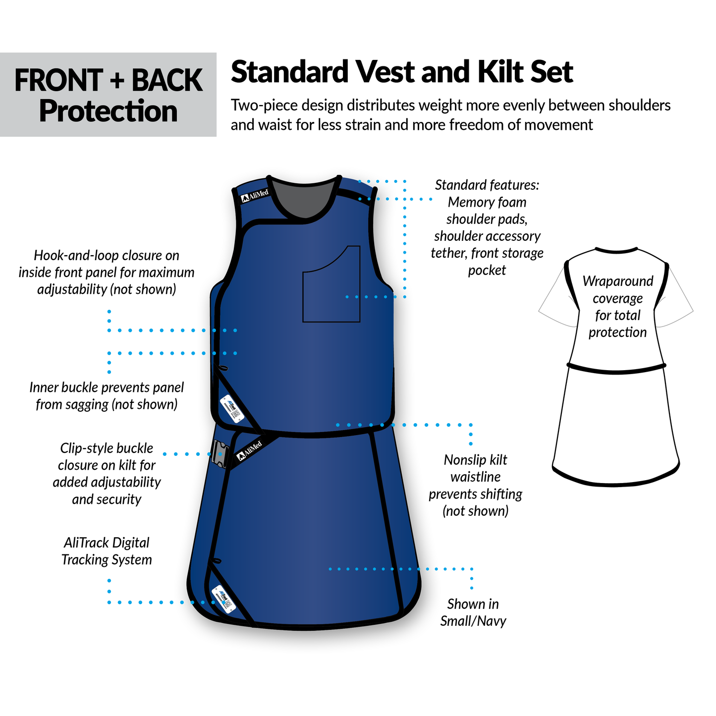 AliMed® Grab ‘n Go™ Vest and Kilt Set, Male