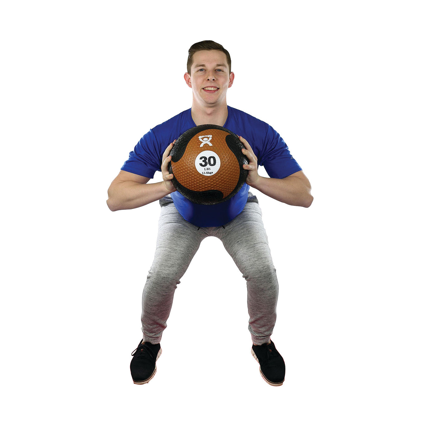 Rubber Medicine Ball, Gold, 11"W, 30 lbs.