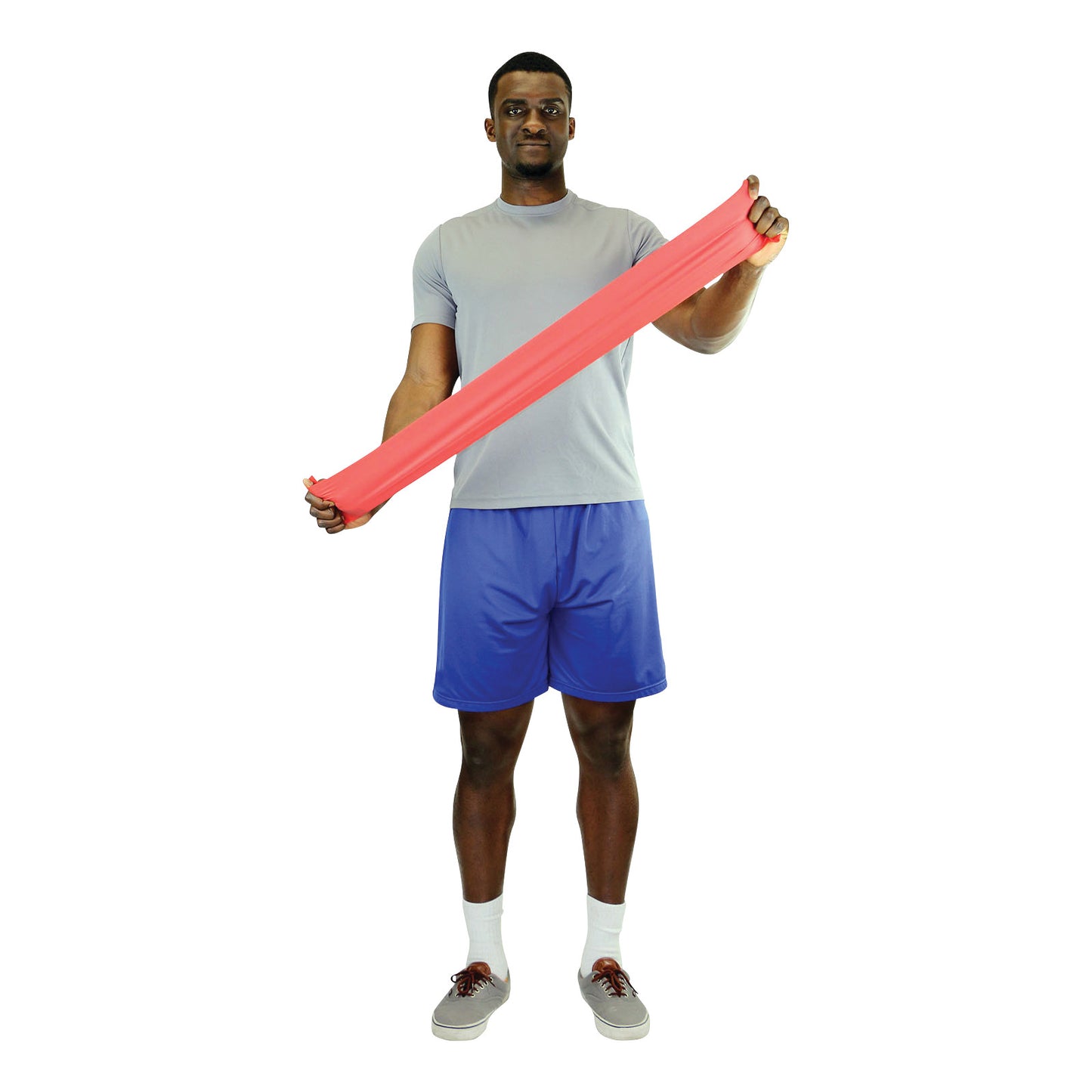 Latex Exercise Band, Low Powder, Red, Light, 50-yd. Roll, 2 Roll/Pack
