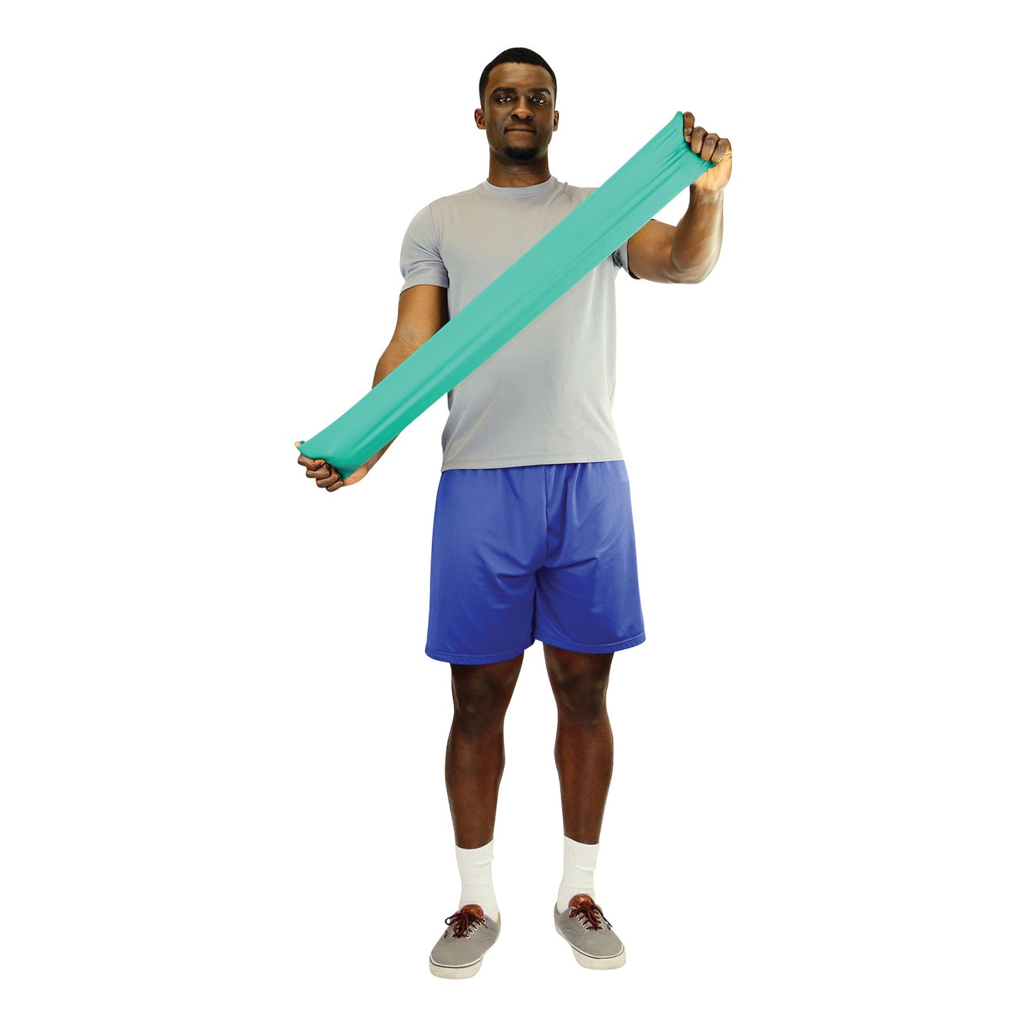 Latex Exercise Band, Low Powder, Green, Medium, 50-yd. Roll, 2 Roll/Pack