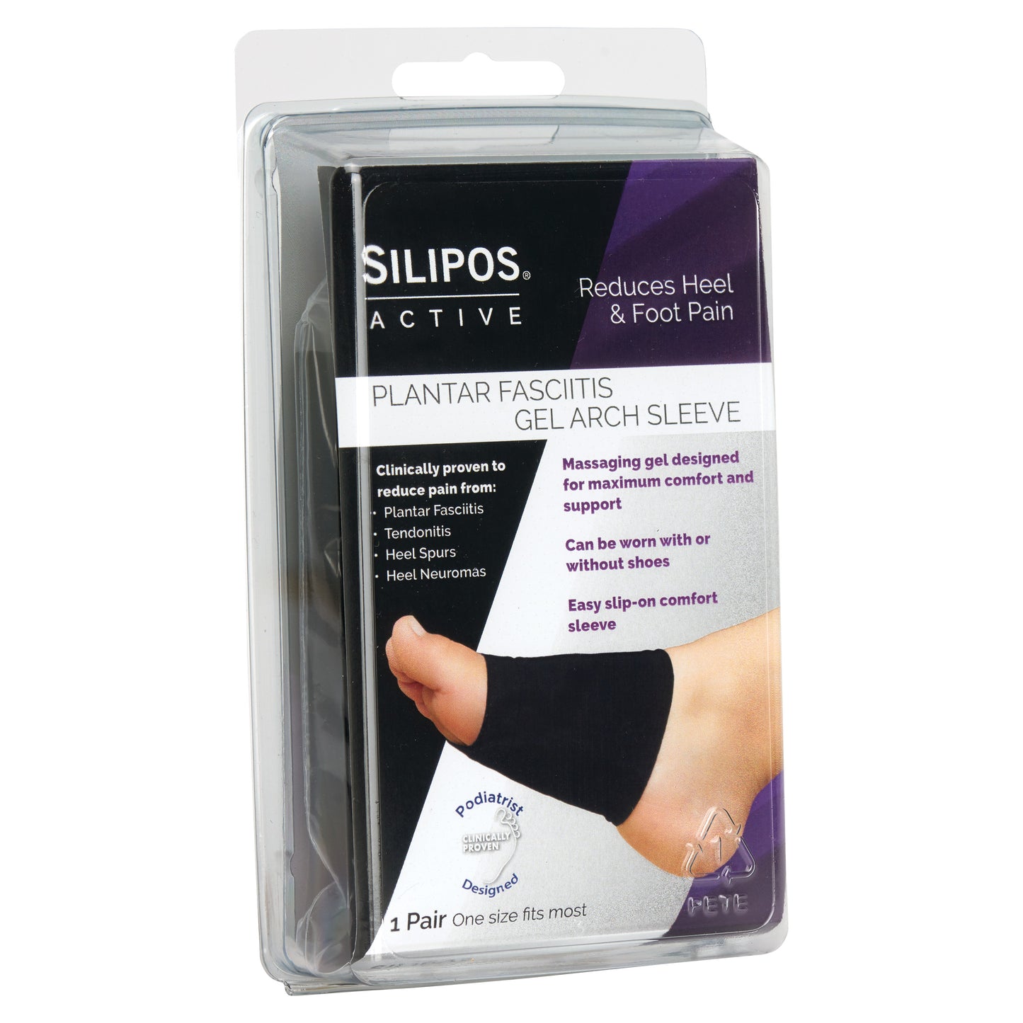 Silipos® Active Plantar Fasciitis Gel Arch Sleeves