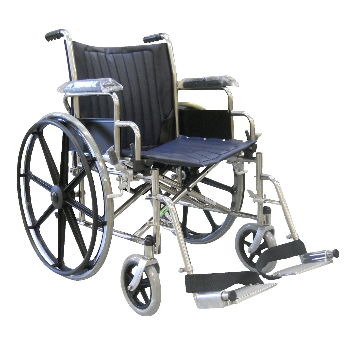 MR-Conditional Wheelchair with Removable Flip-Up Desk Arms and Footrests, 20"W x 16"D, Navy Blue