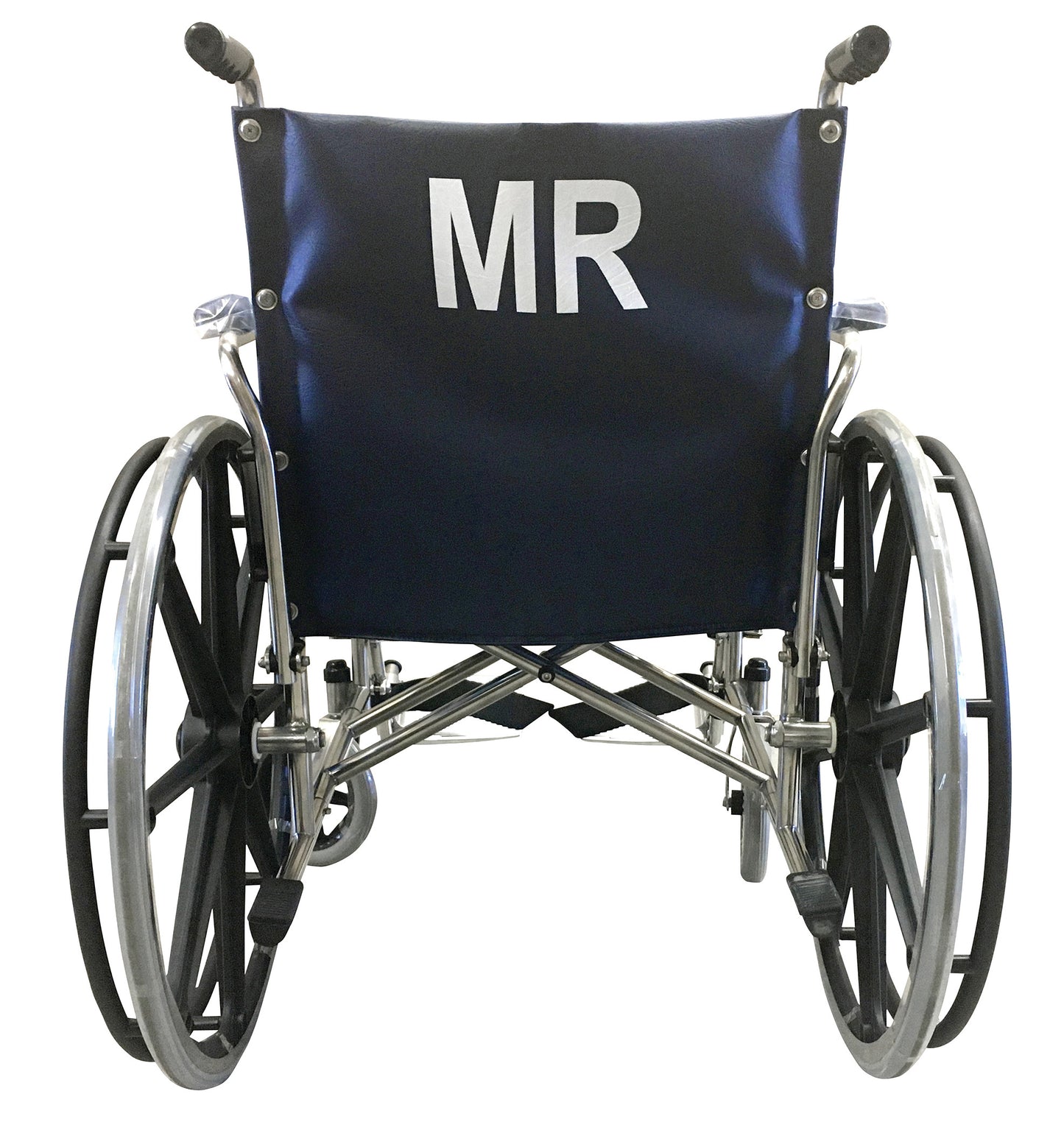 MR-Conditional Wheelchair with Removable Flip-Up Desk Arms and Footrests, 24"W x 18"D, Navy Blue