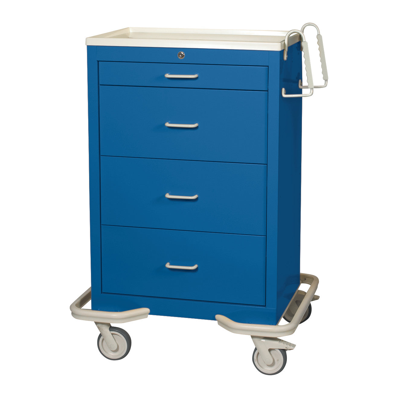 Standard Series 4-Drawer Isolation Cart, Key Lock, Solid Dark Blue