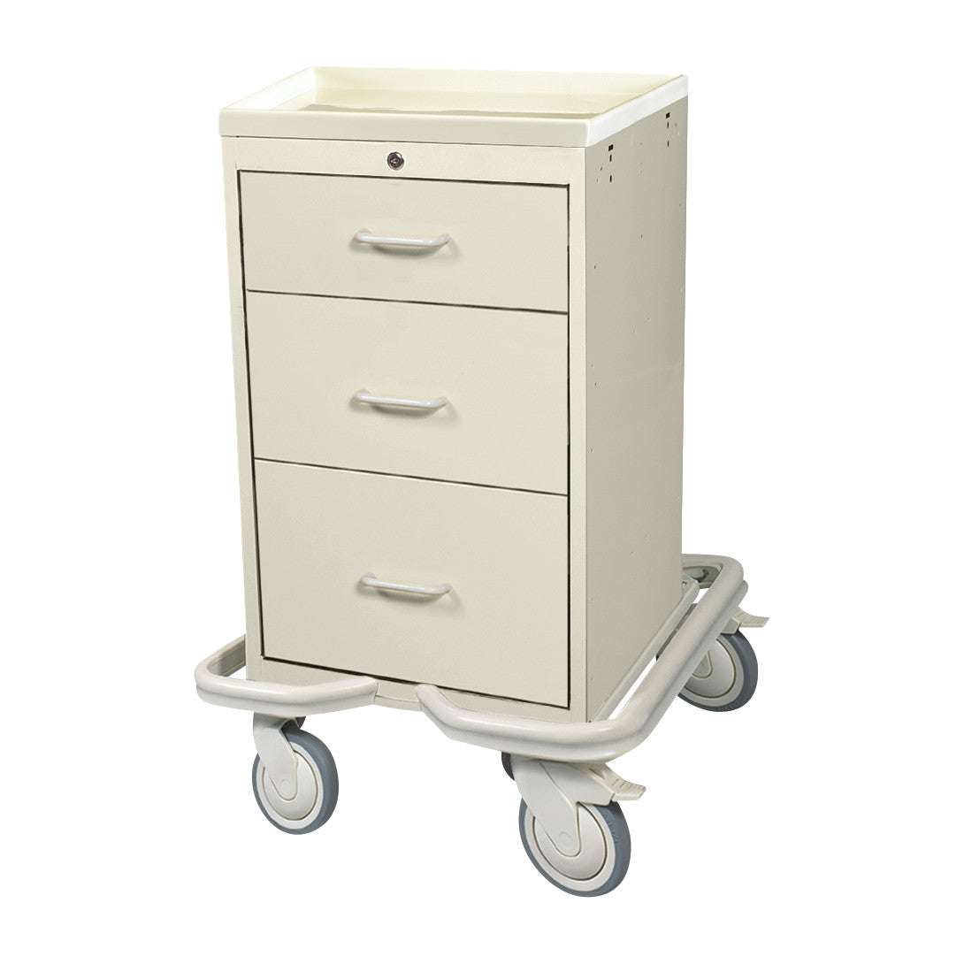 Mini Series 3-Drawer Isolation Tower Cart, Key Lock, Two-Tone Beige
